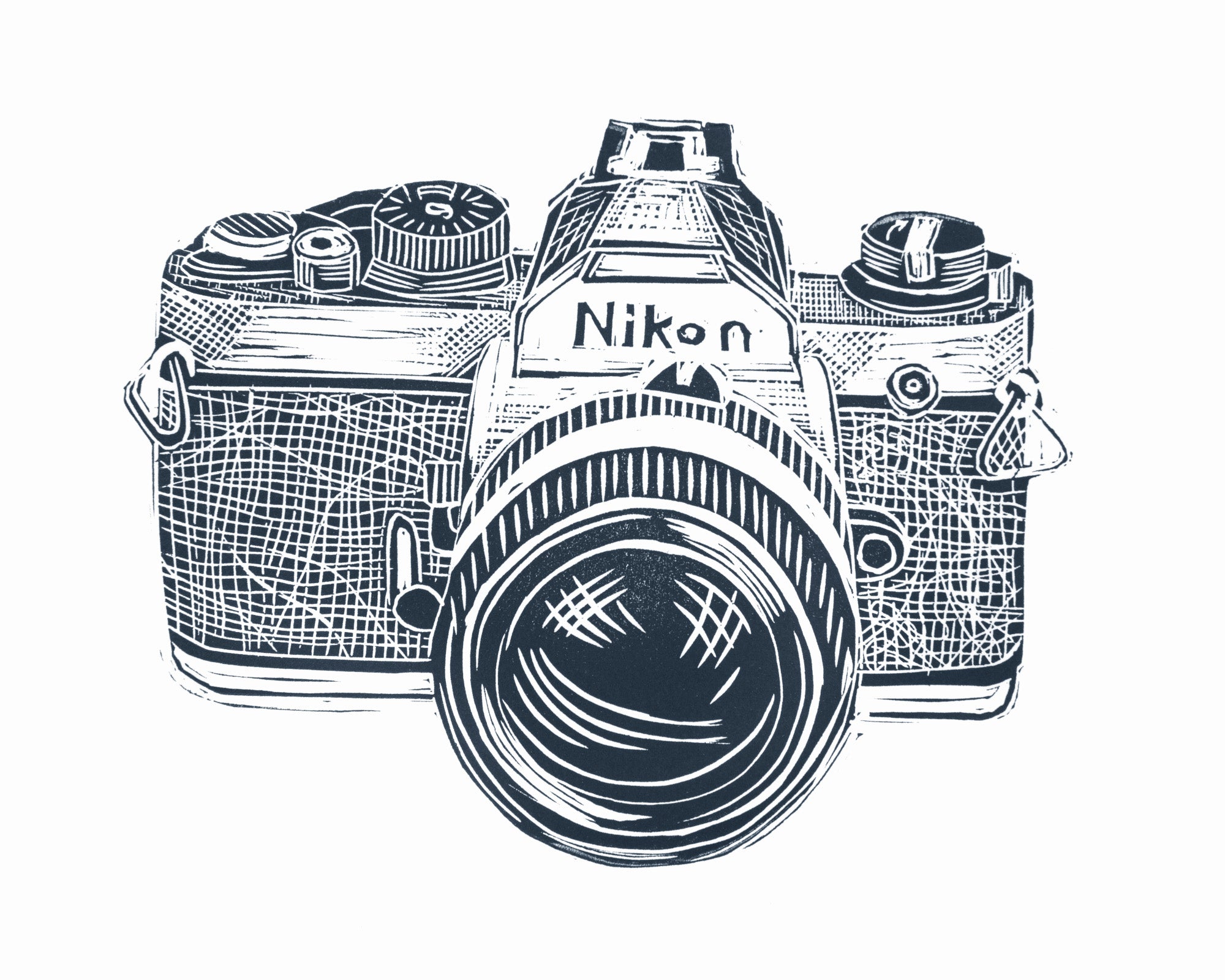 vintage nikon camera sketch