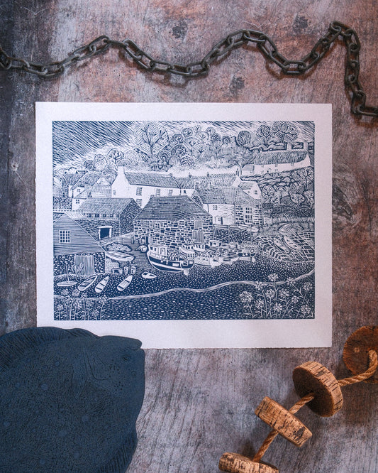 View From The Todden, Cadgwith Limited Edition Lino Print