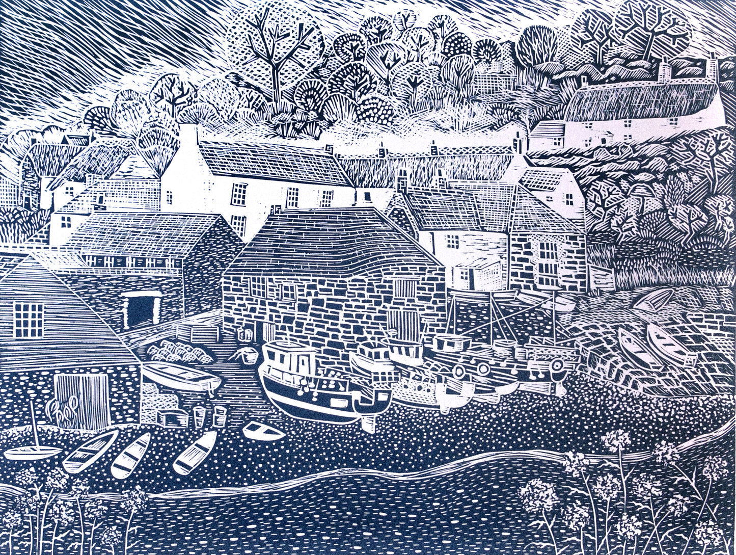 View From The Todden, Cadgwith Limited Edition Lino Print