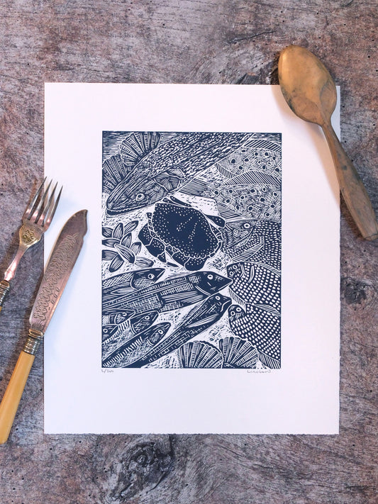 Fruits De Mer, Limited Edition Lino Print