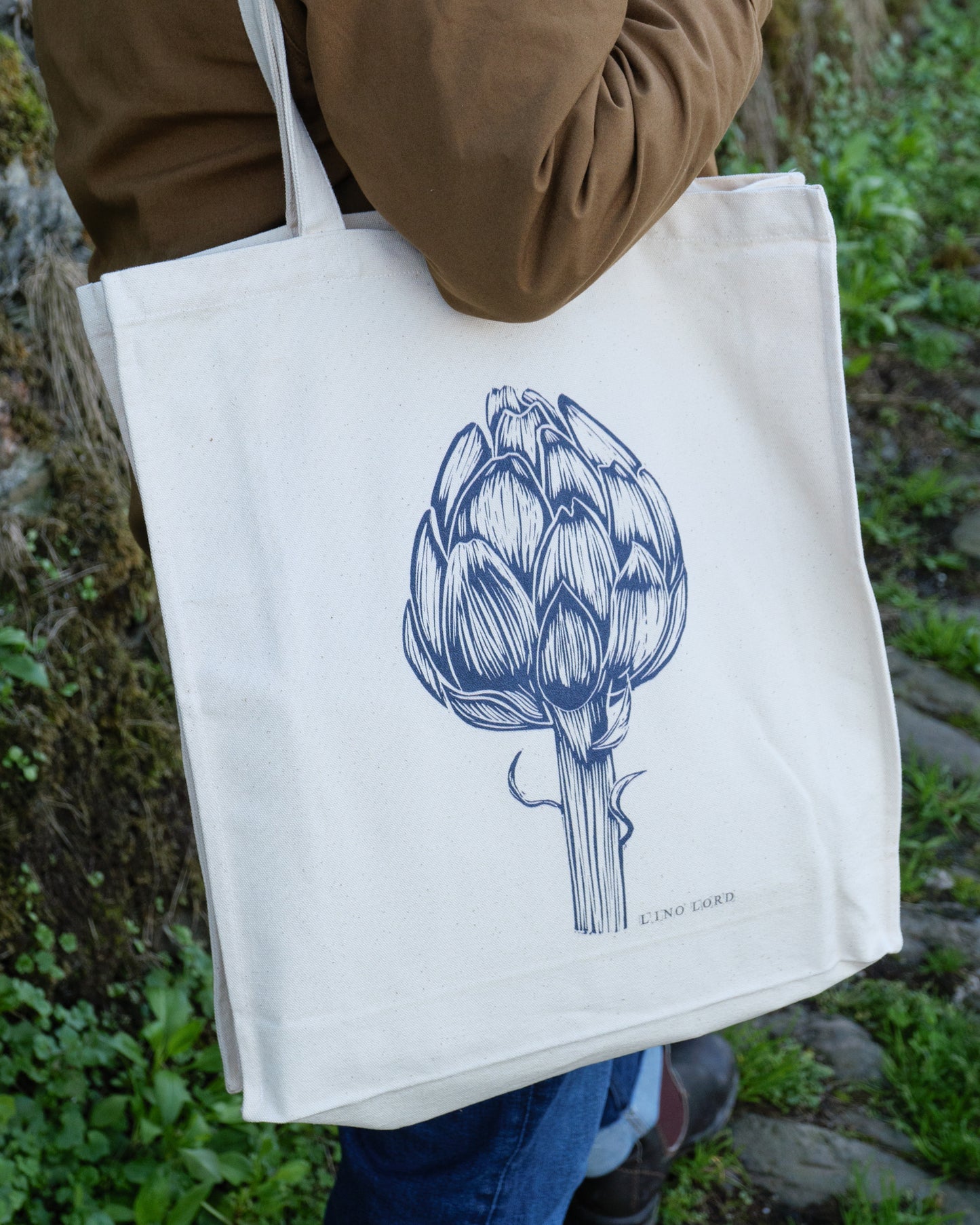 Canvas shopper bag with Artichoke Lino Print