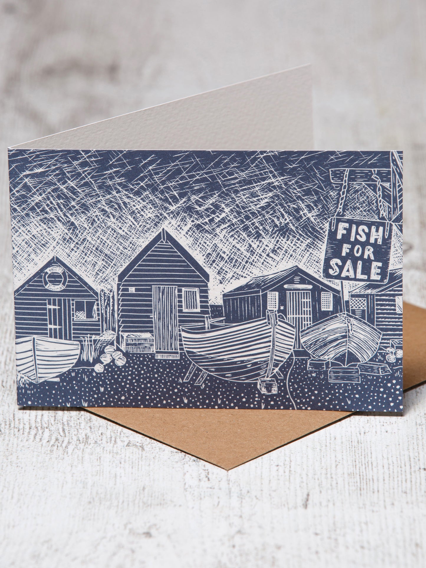 Fisherman's Huts, Southwold A6 Greeting Card