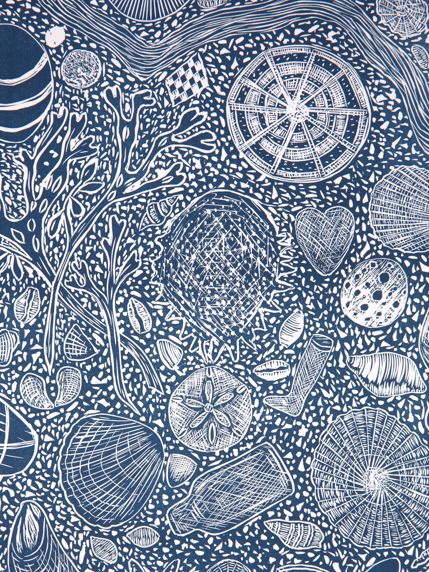 Hidden Beach Finds, Limited Edition Lino Print