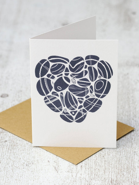 Pebble Heart A5 Greeting Card