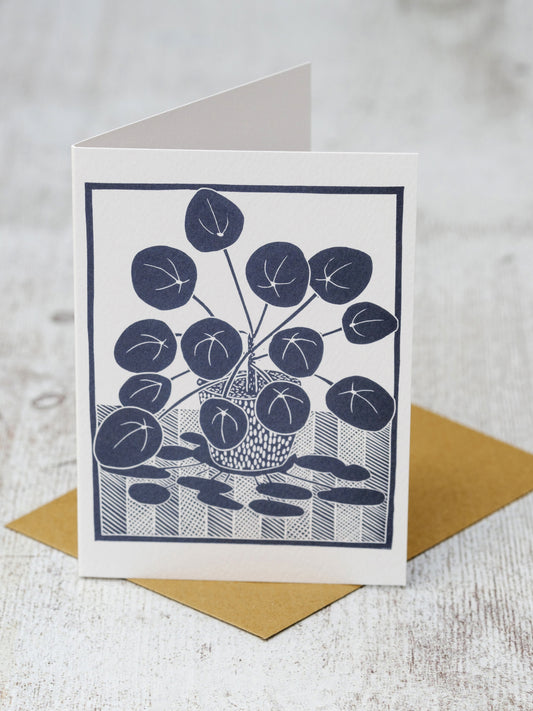 Chinese Money Plant A6 Greeting Card