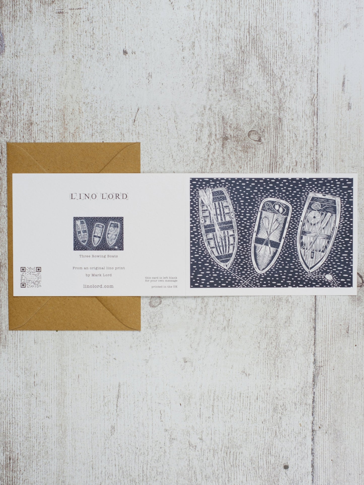 Three Rowing Boats A6 Greeting Card