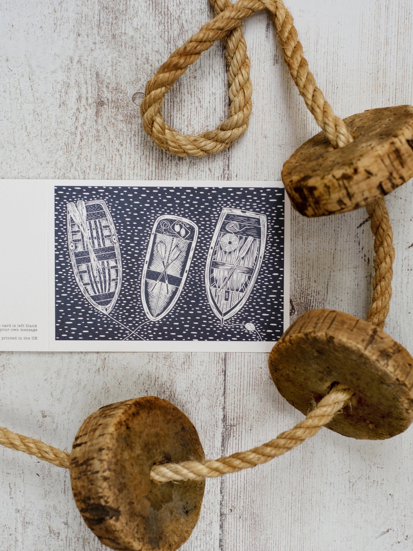 Three Rowing Boats A6 Greeting Card