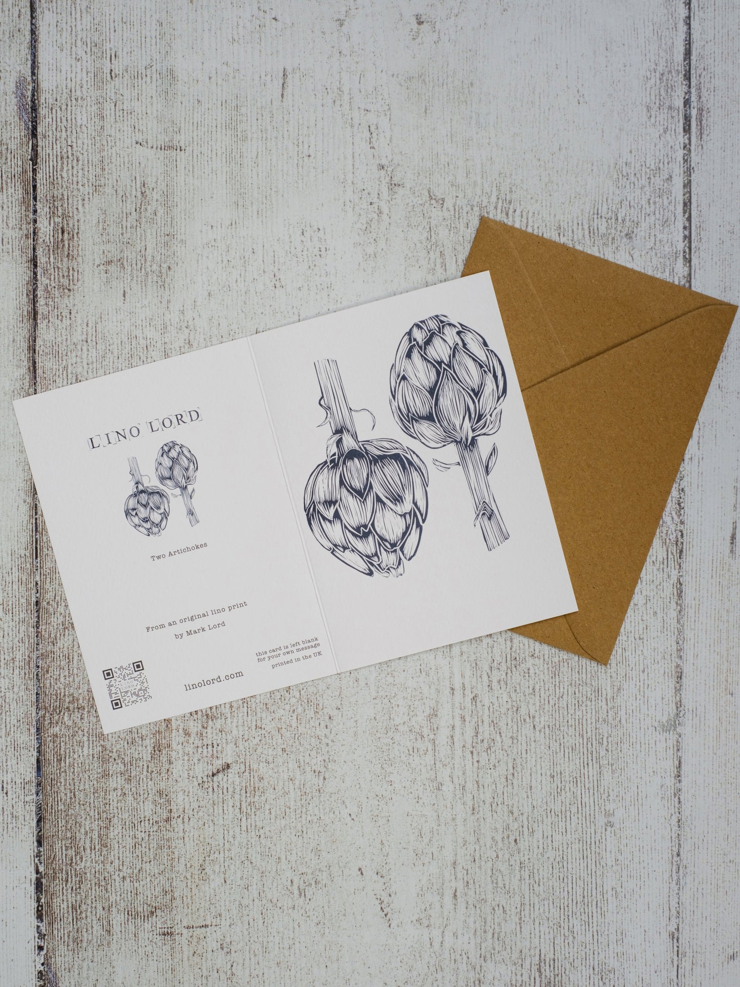 Two Artichokes A5 Greeting Card