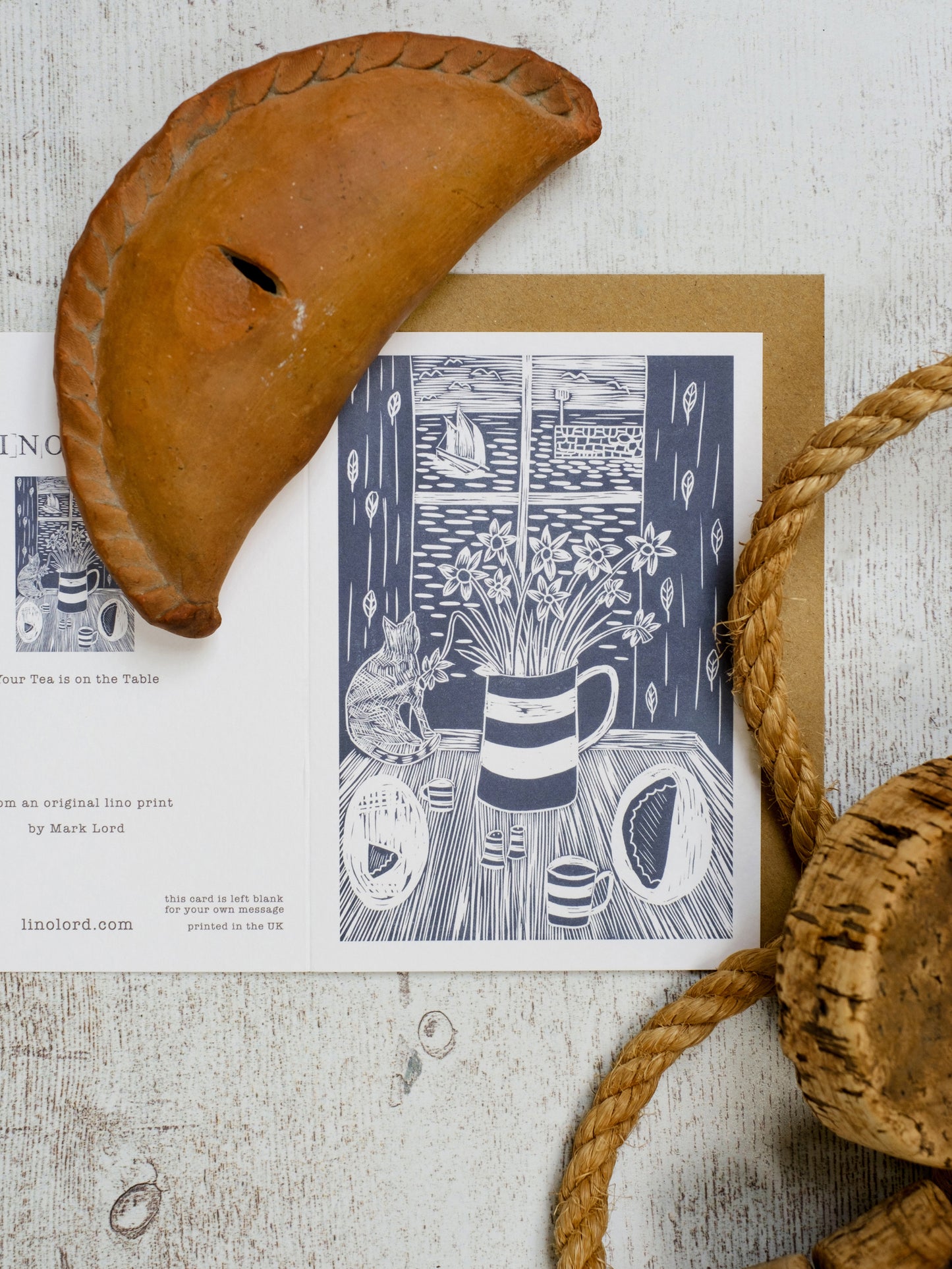 Your Tea is on the Table A6 Greeting Card