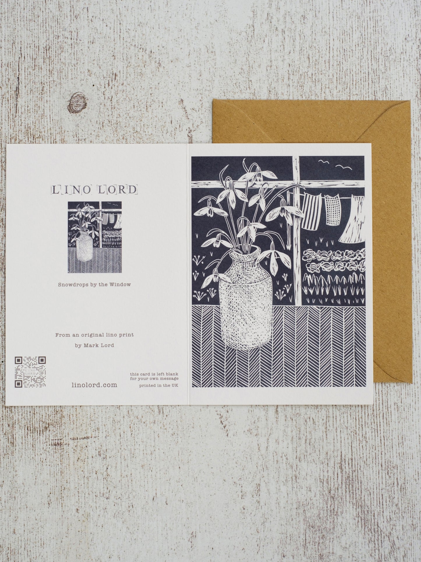 Snowdrops by the Window A6 Greeting Card
