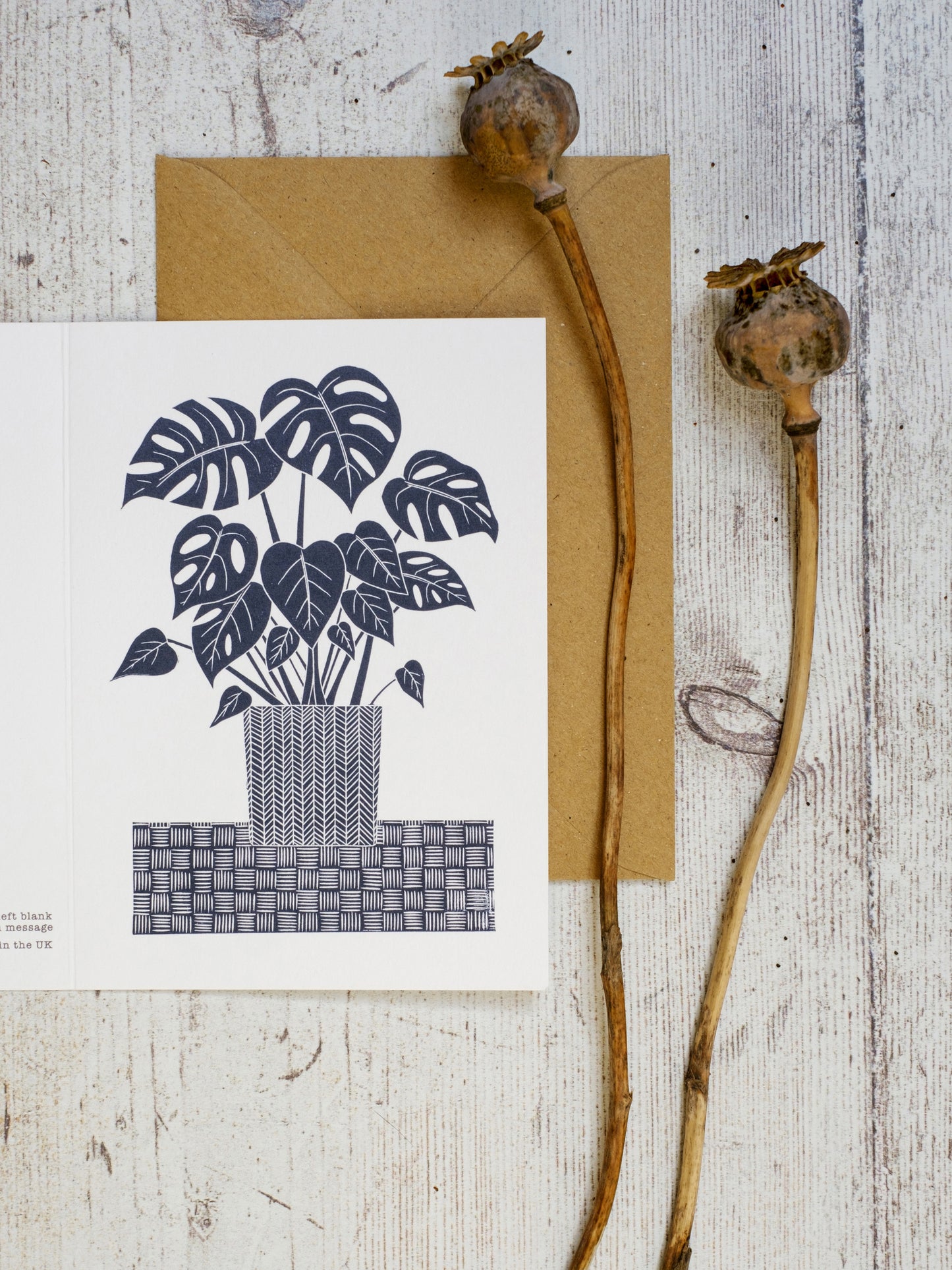 Monstera Houseplant A6 Greeting Card