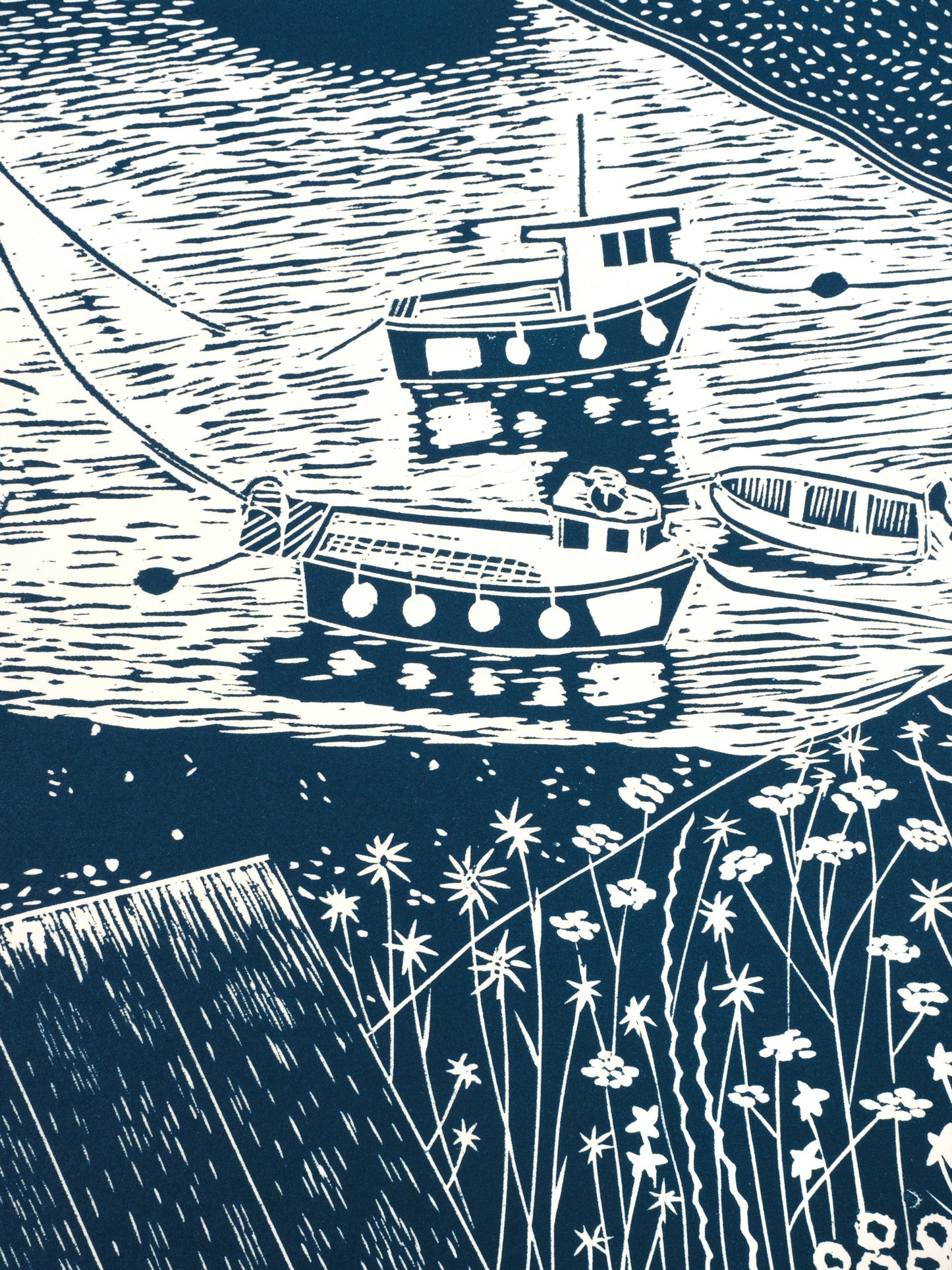 Porthgain Harbour II, St Davids Lino Print - Test Print