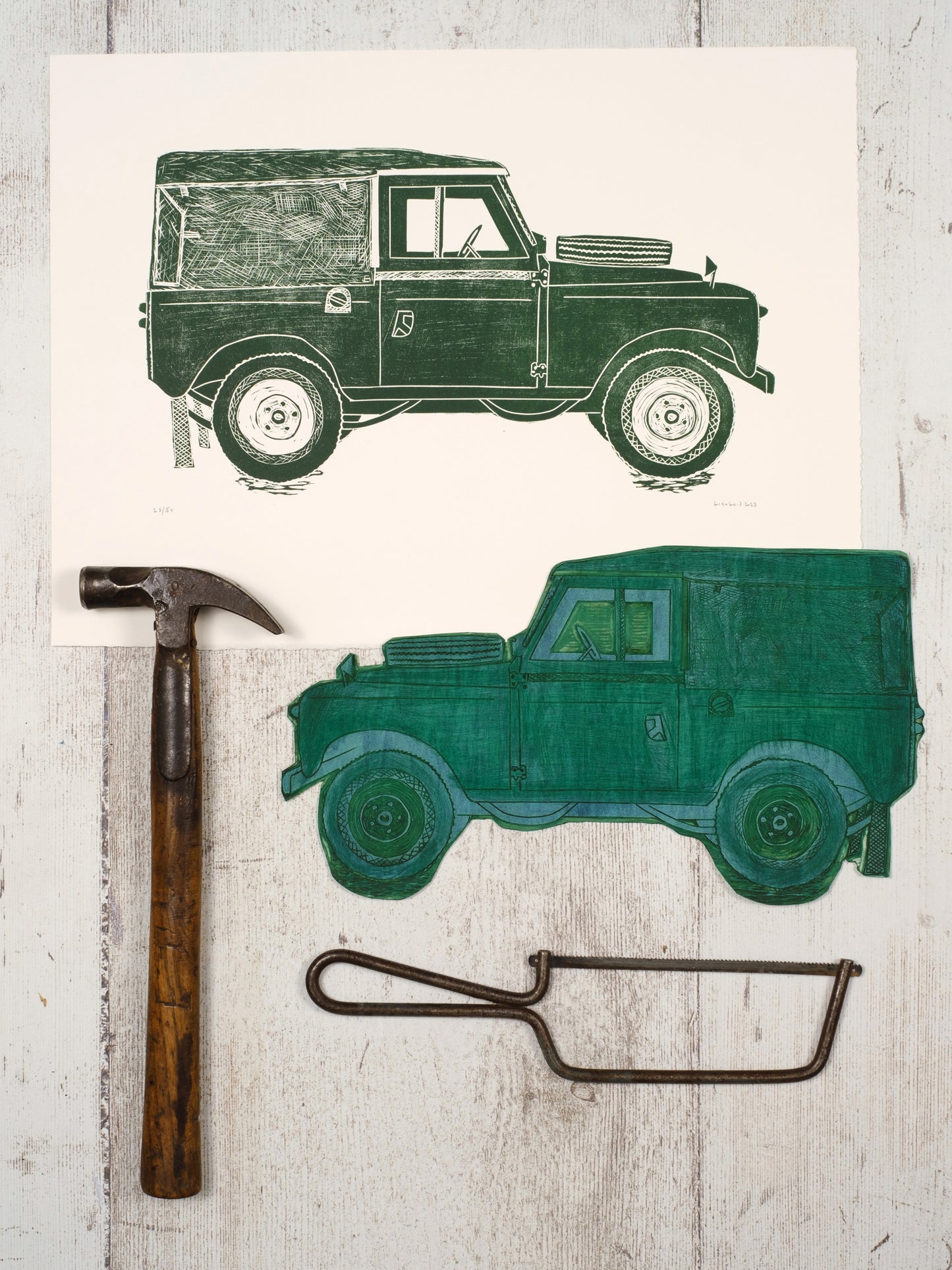 Land Rover Limited Edition Lino Test Print