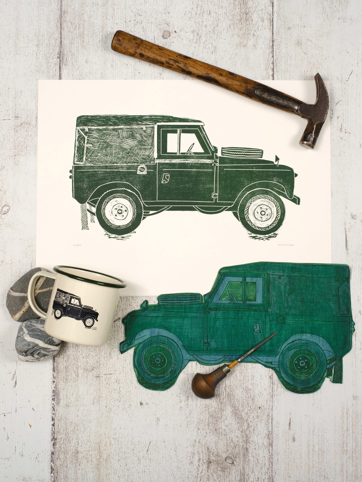 Land Rover Limited Edition Lino Test Print