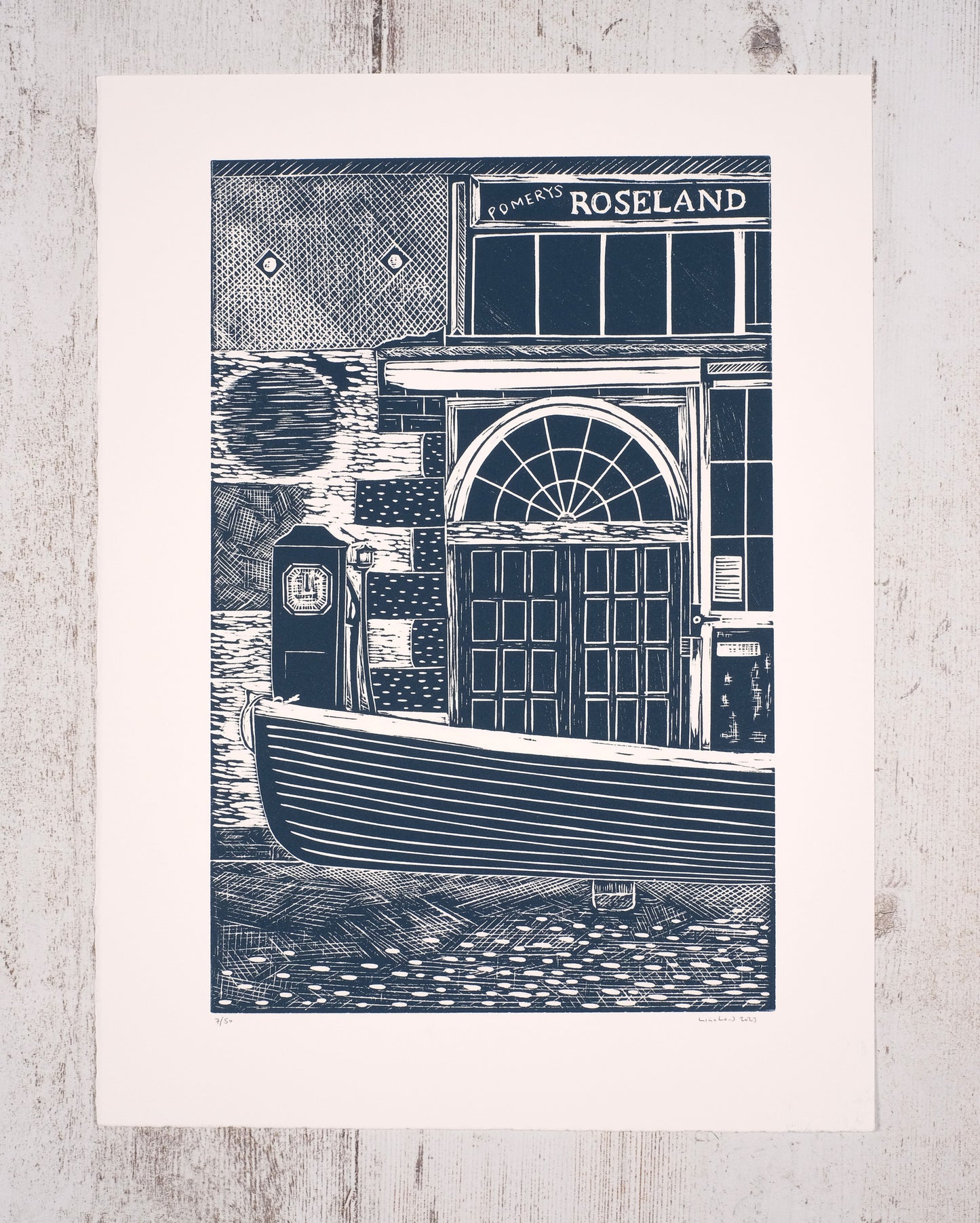 Limited Edition Gig Club at St Mawes Lino Print
