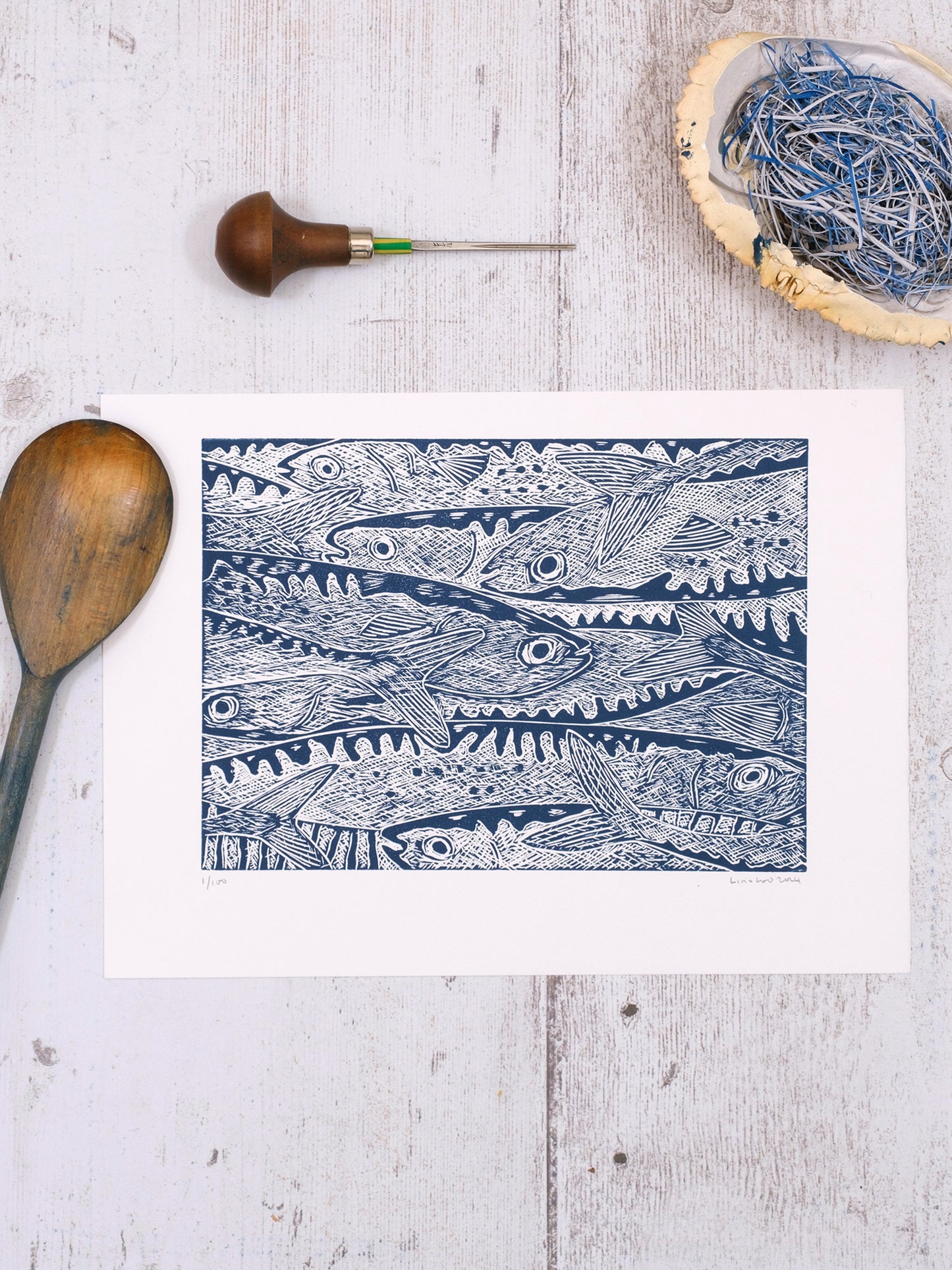 Head or Tails Limited Edition Lino Print