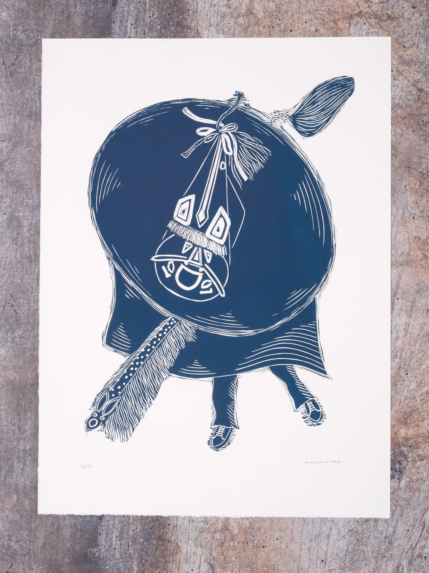 Padstow 'Obby 'Oss, Limited Edition Lino Print