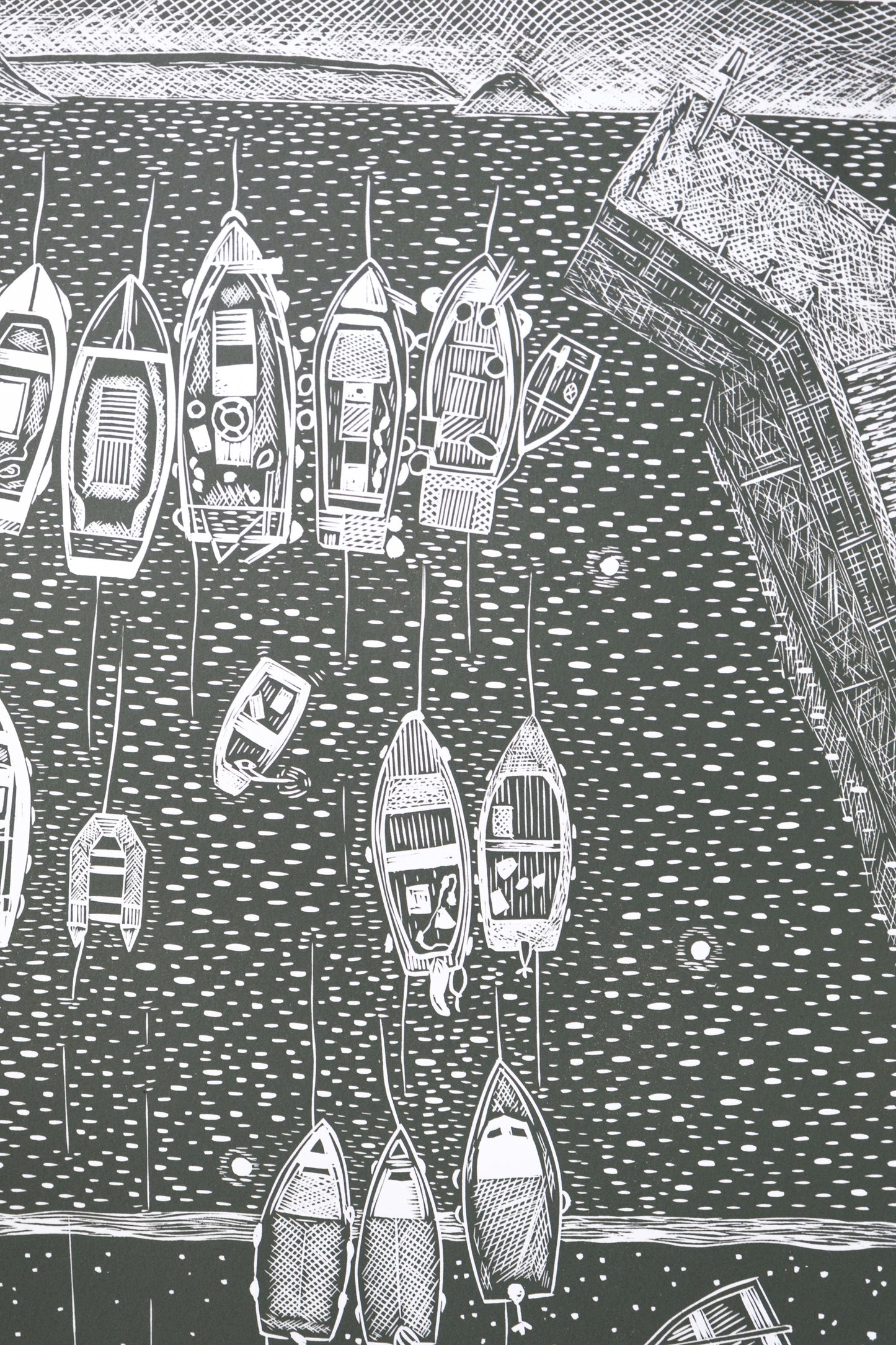 End of the Day, Portscatho Harbour, Wild Green - Test Print