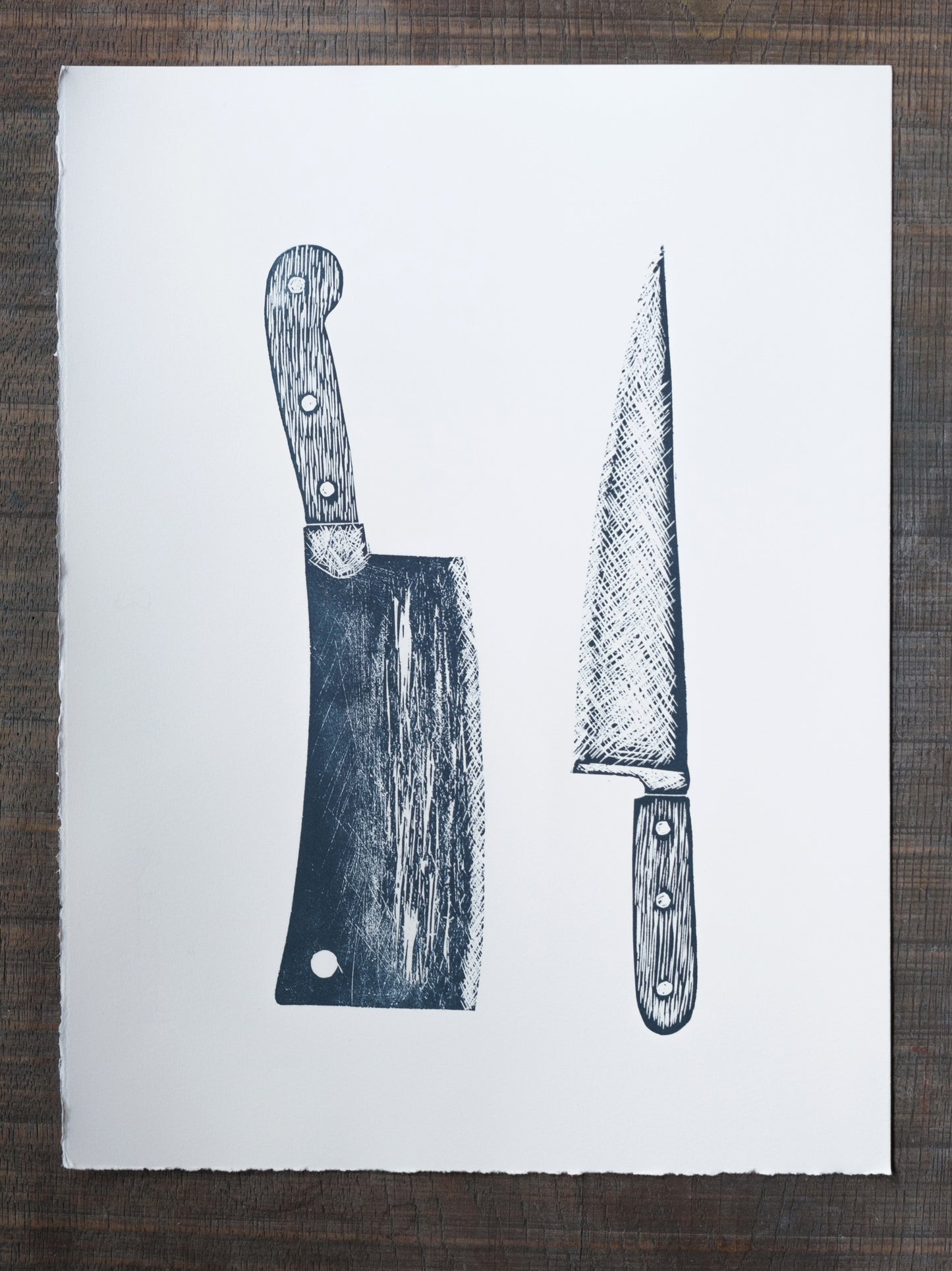 Knife and Cleaver Limited Edition Lino Print