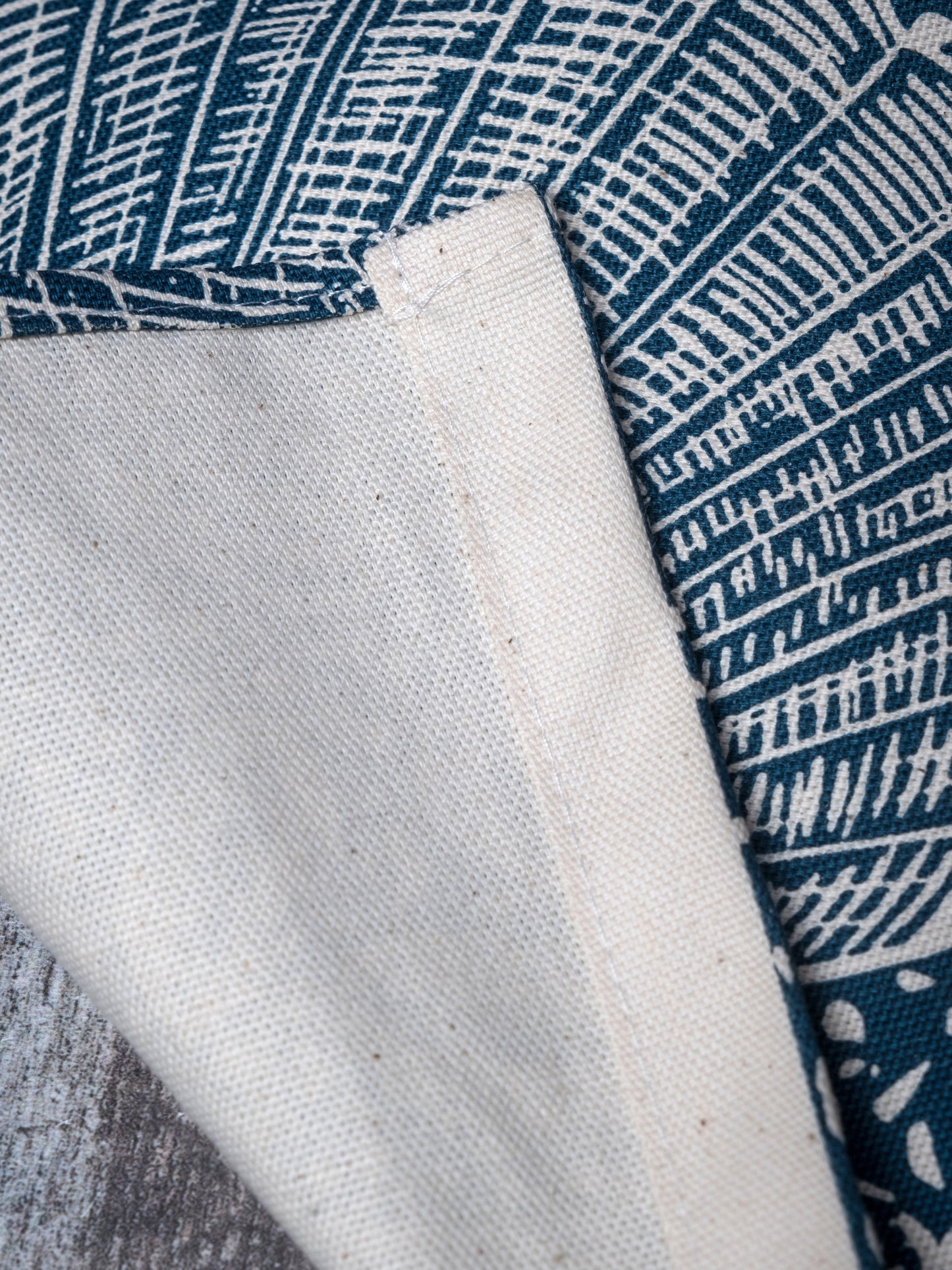 Organic Cotton Tea Towel with Spring Time, Helford Passage Lino Print