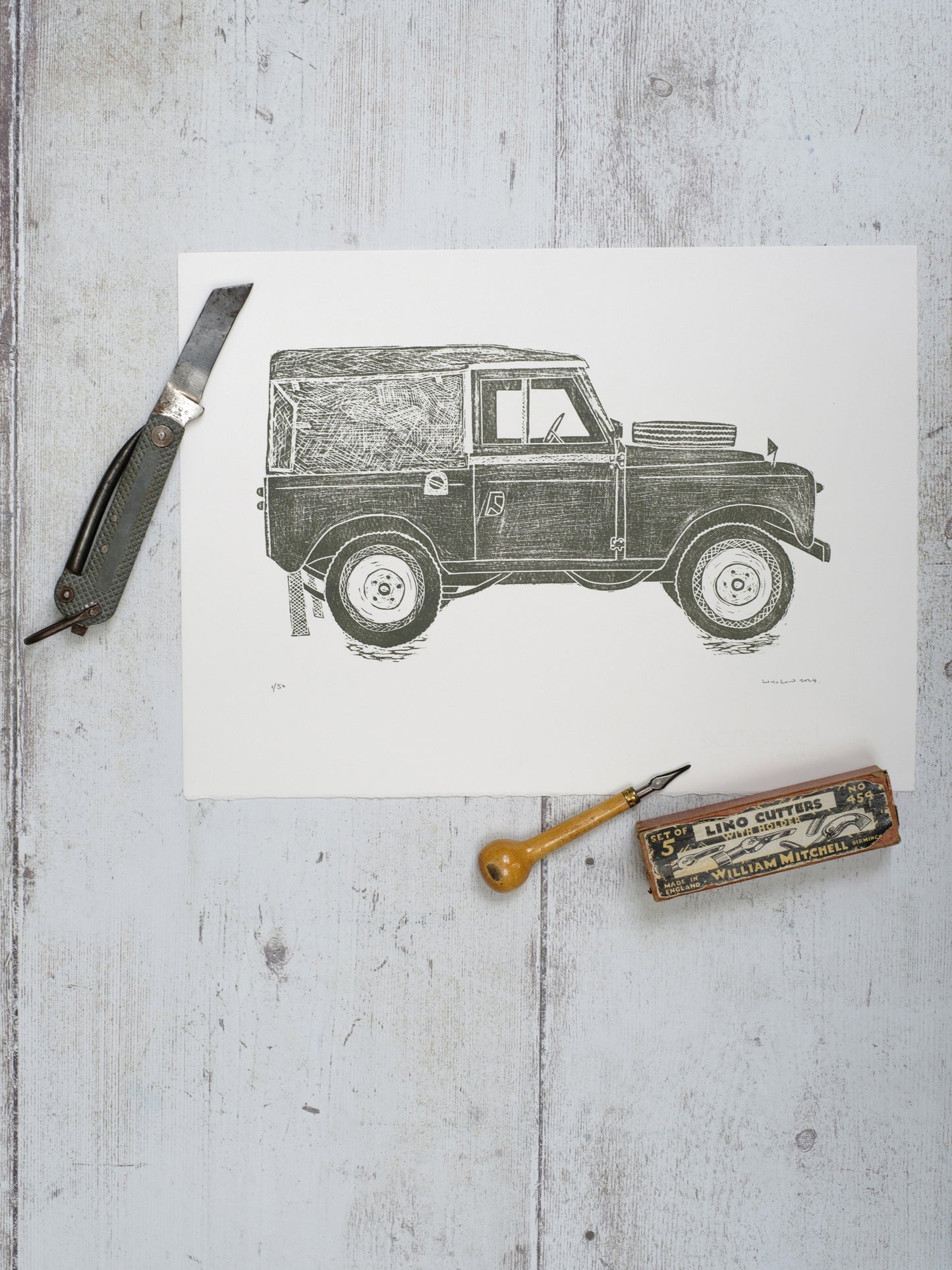 Land Rover Limited Edition Lino Print - Test Print