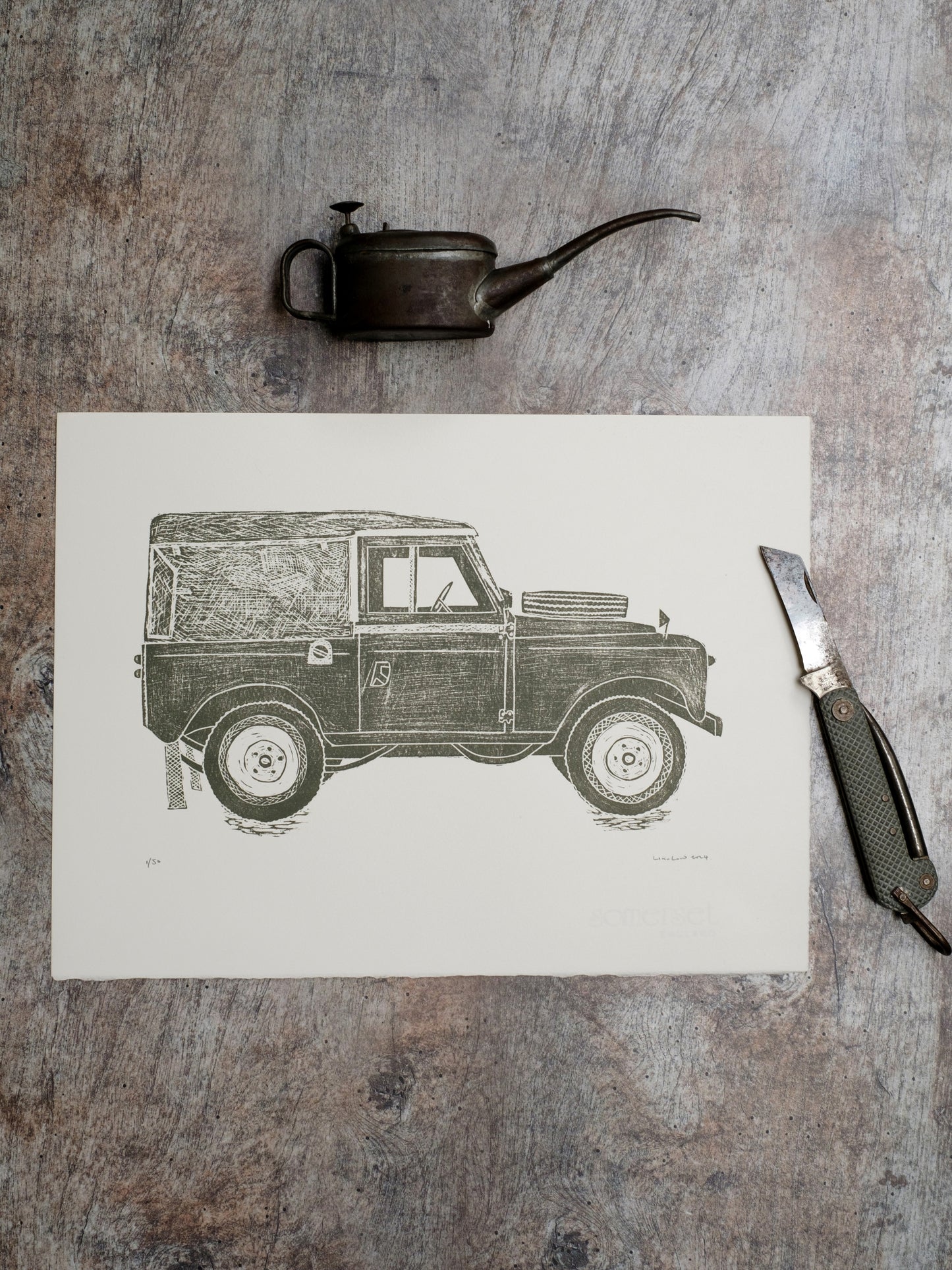 Land Rover Limited Edition Lino Print - Test Print