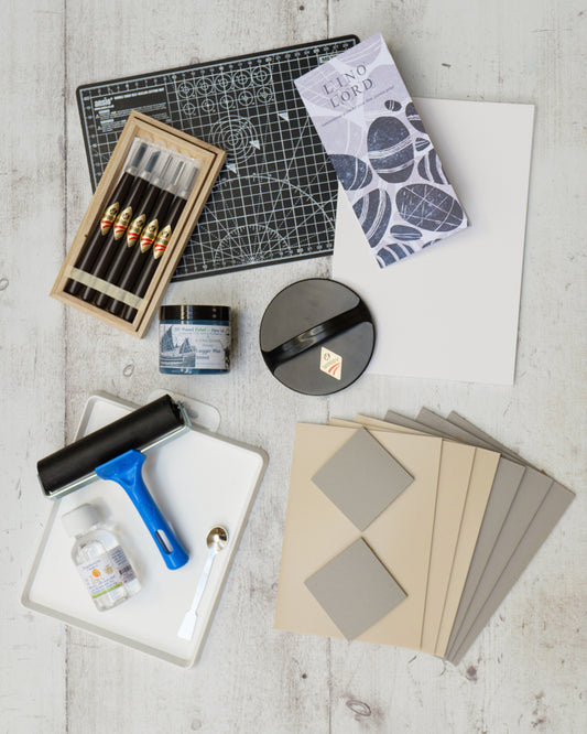 Create your own lino prints at home with the Lino Lord relief printing lino kit