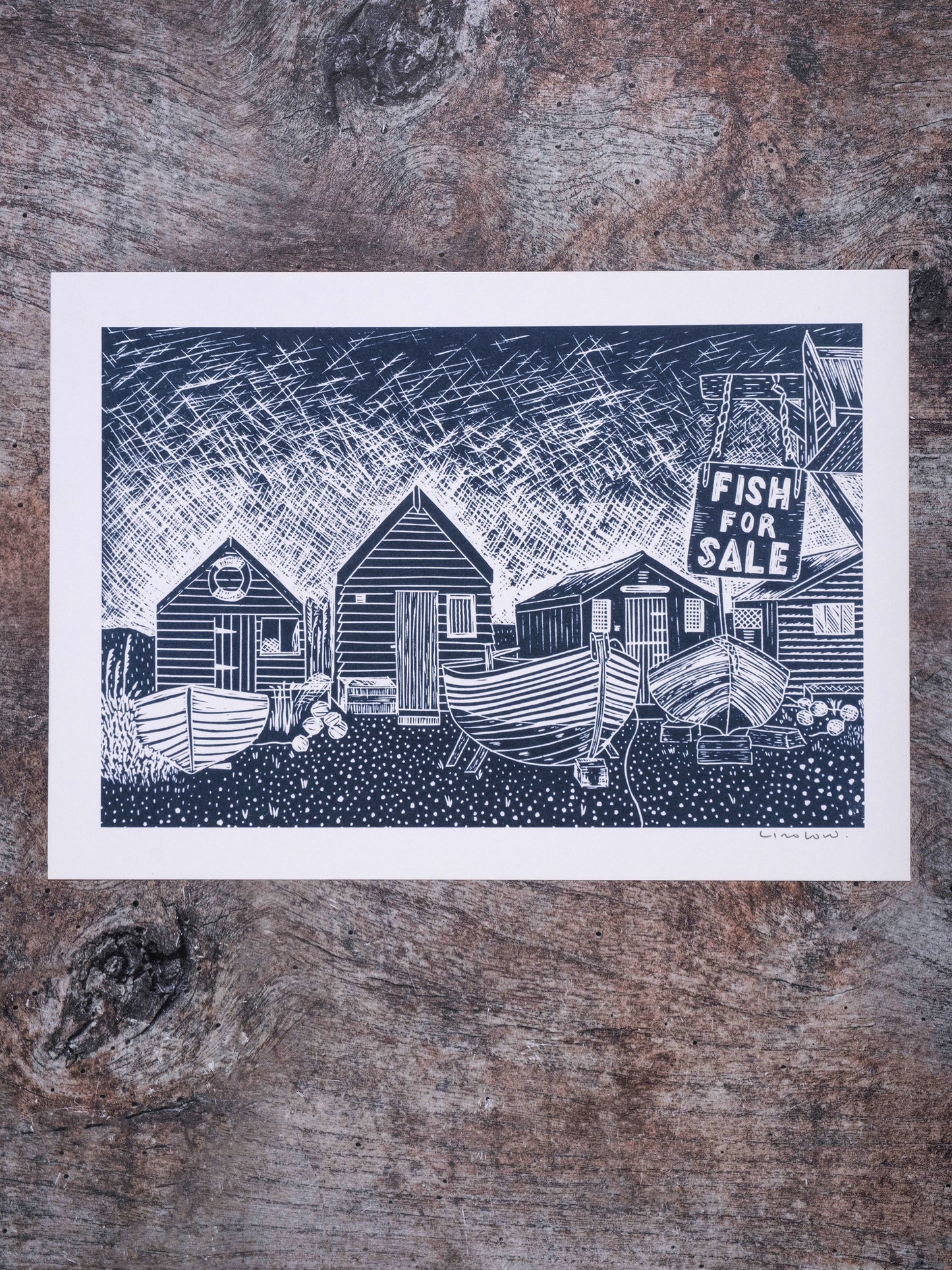 Fisherman's Huts, Southwold, Digital Print