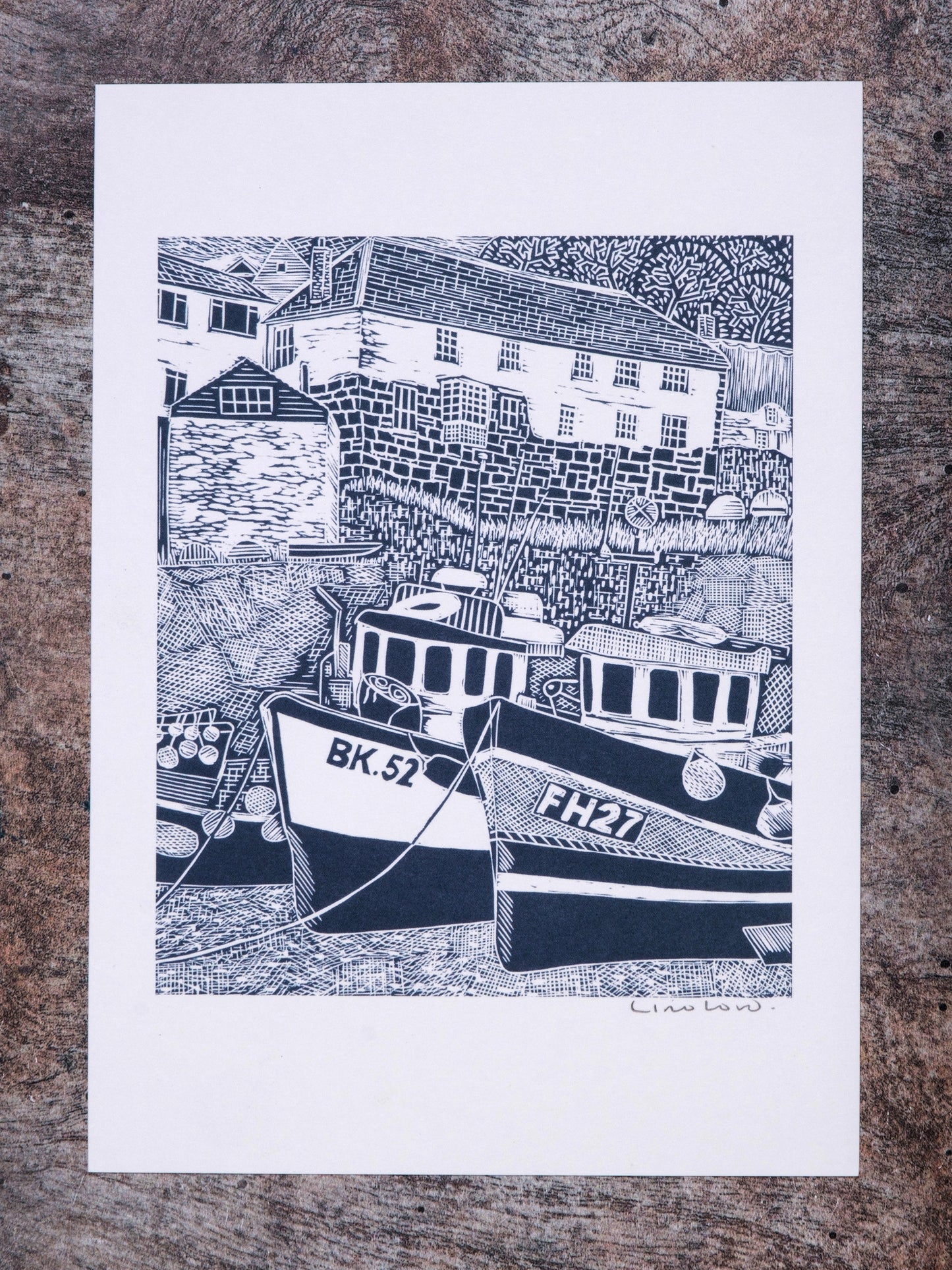 Fishing Boats, Coverack Harbour Digital Print