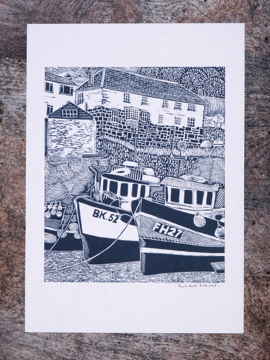 Fishing Boats, Coverack Harbour Digital Print