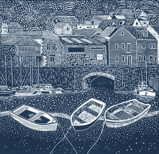 View towards Penryn Bridge Limited Edition Lino Print