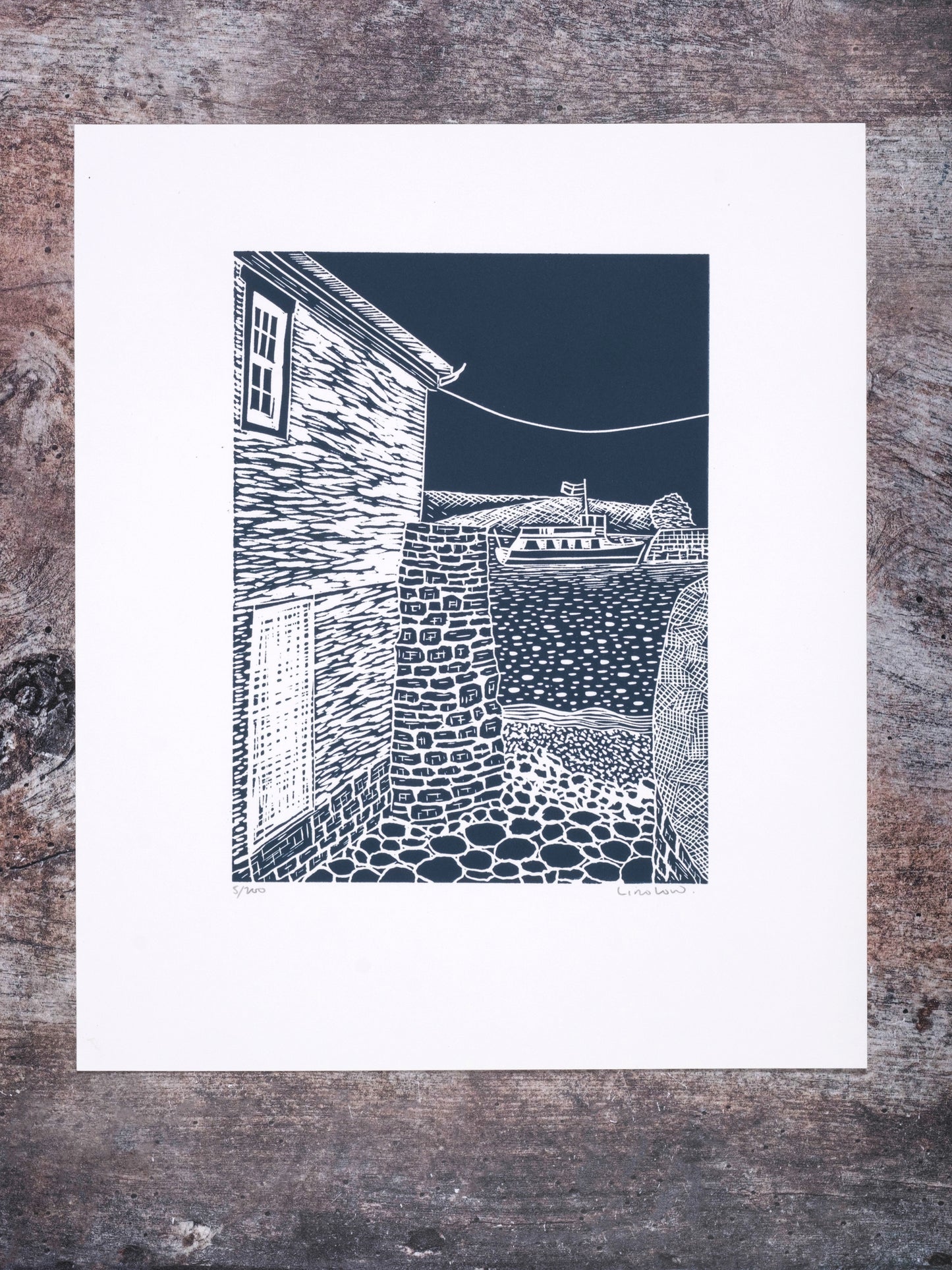 Idle Rocks Slipway, St Mawes Limited Edition Lino Print