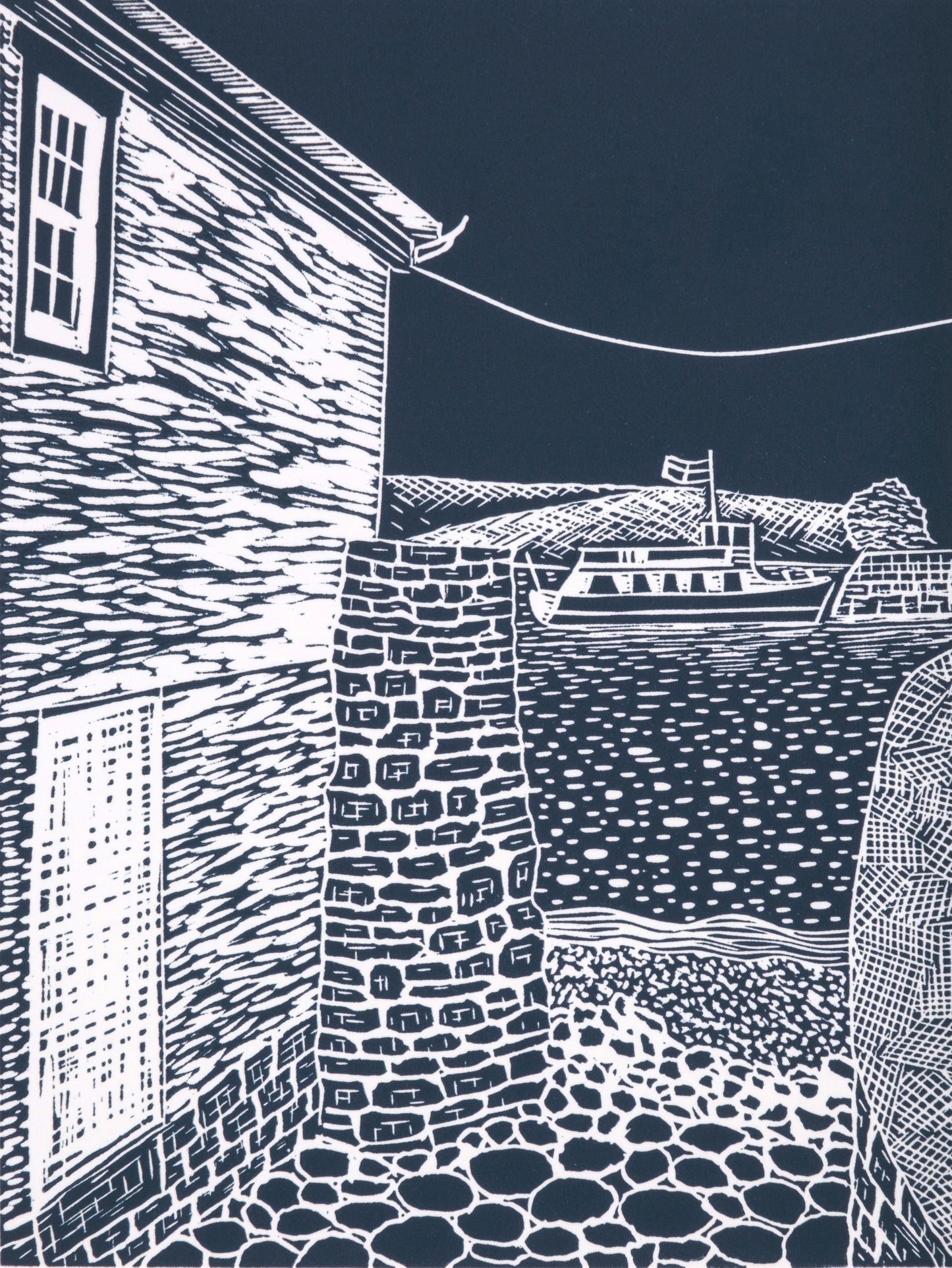 Idle Rocks Slipway, St Mawes Limited Edition Lino Print