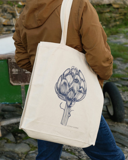 Canvas shopper bag with Artichoke Lino Print
