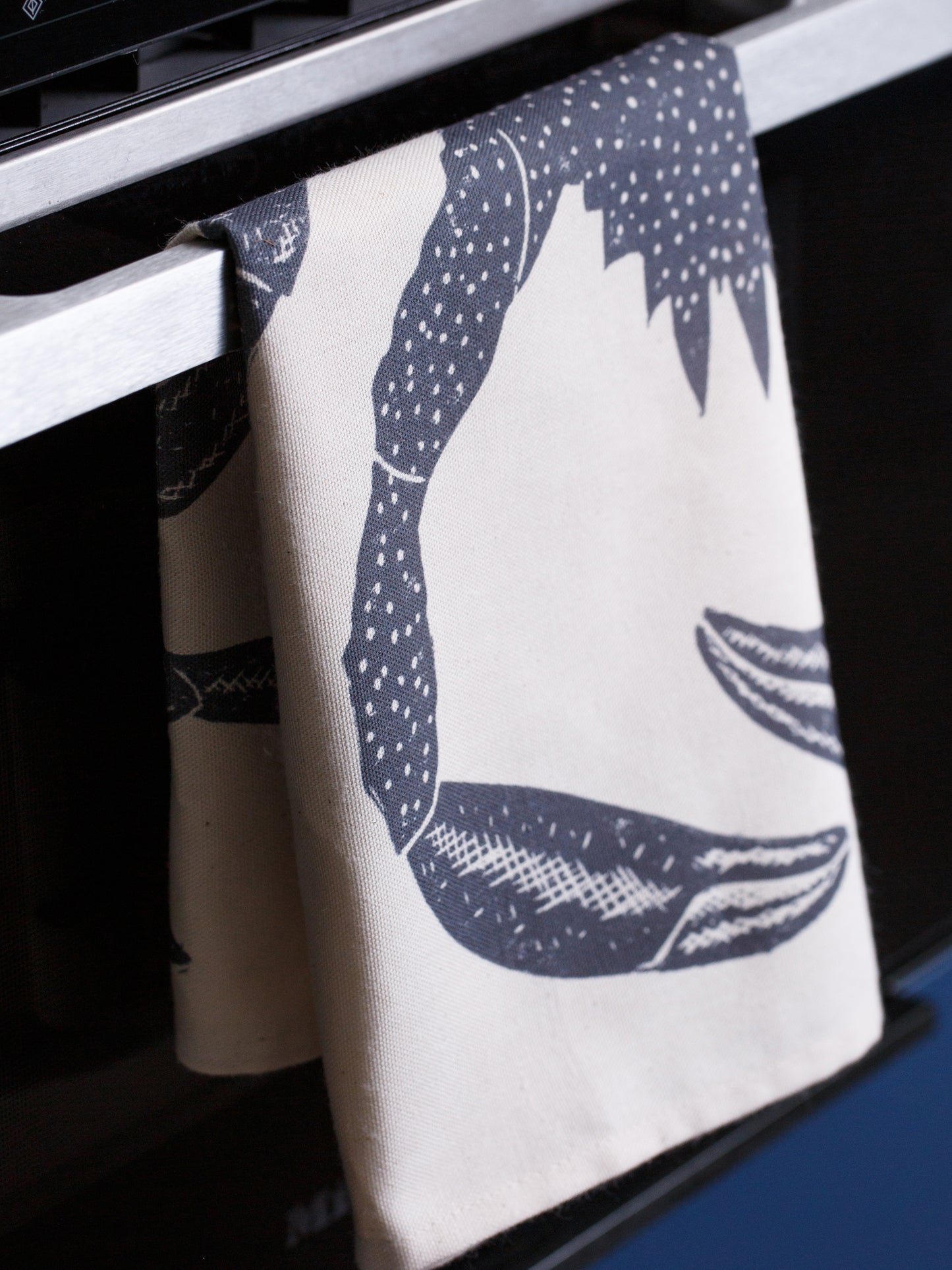 Cotton Tea Towel with Spider Crab Lino Print