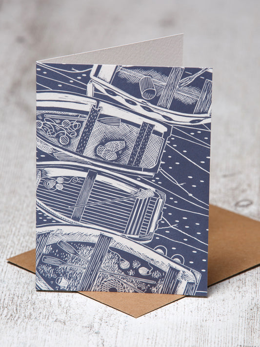Four Boats From Above A6 Greeting Card