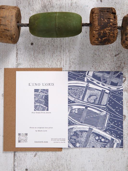 Four Boats From Above A6 Greeting Card