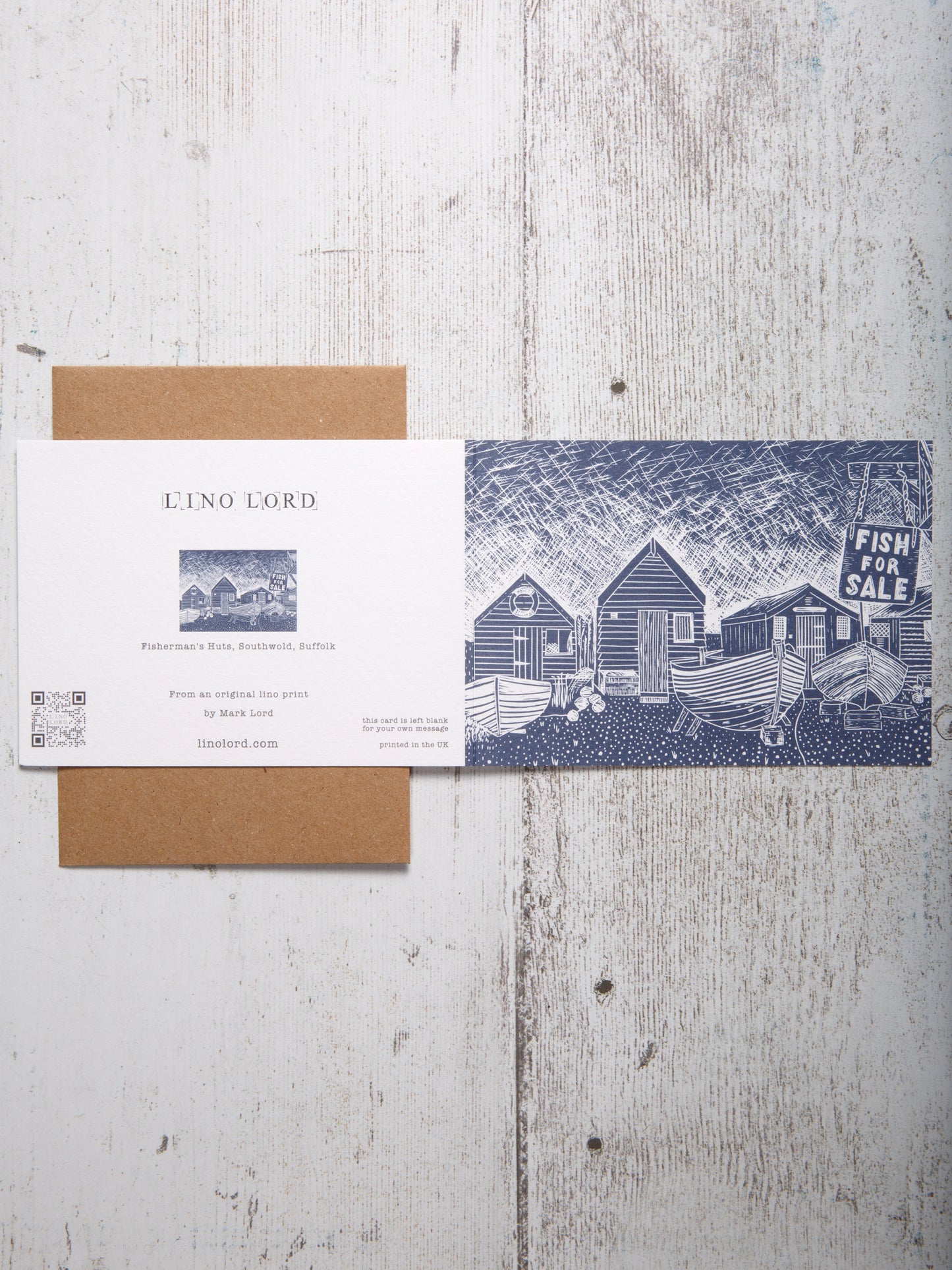 Fisherman's Huts, Southwold A6 Greeting Card