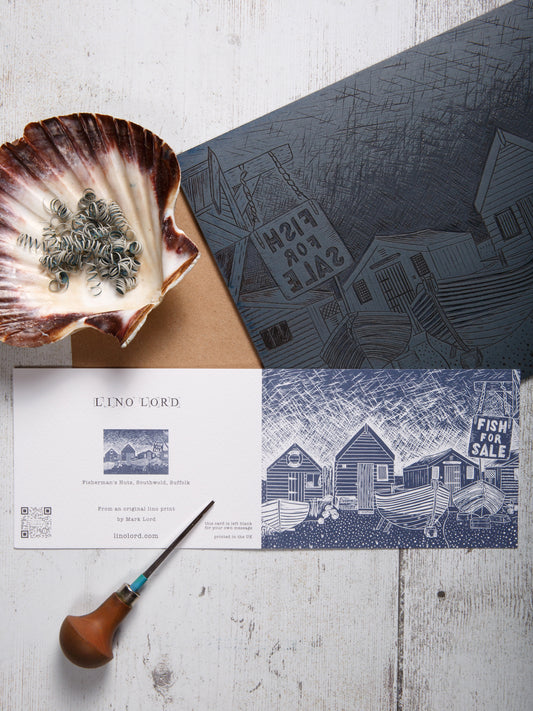 Fisherman's Huts, Southwold A6 Greeting Card