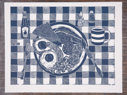 Full English Breakfast Limited Edition Lino Print