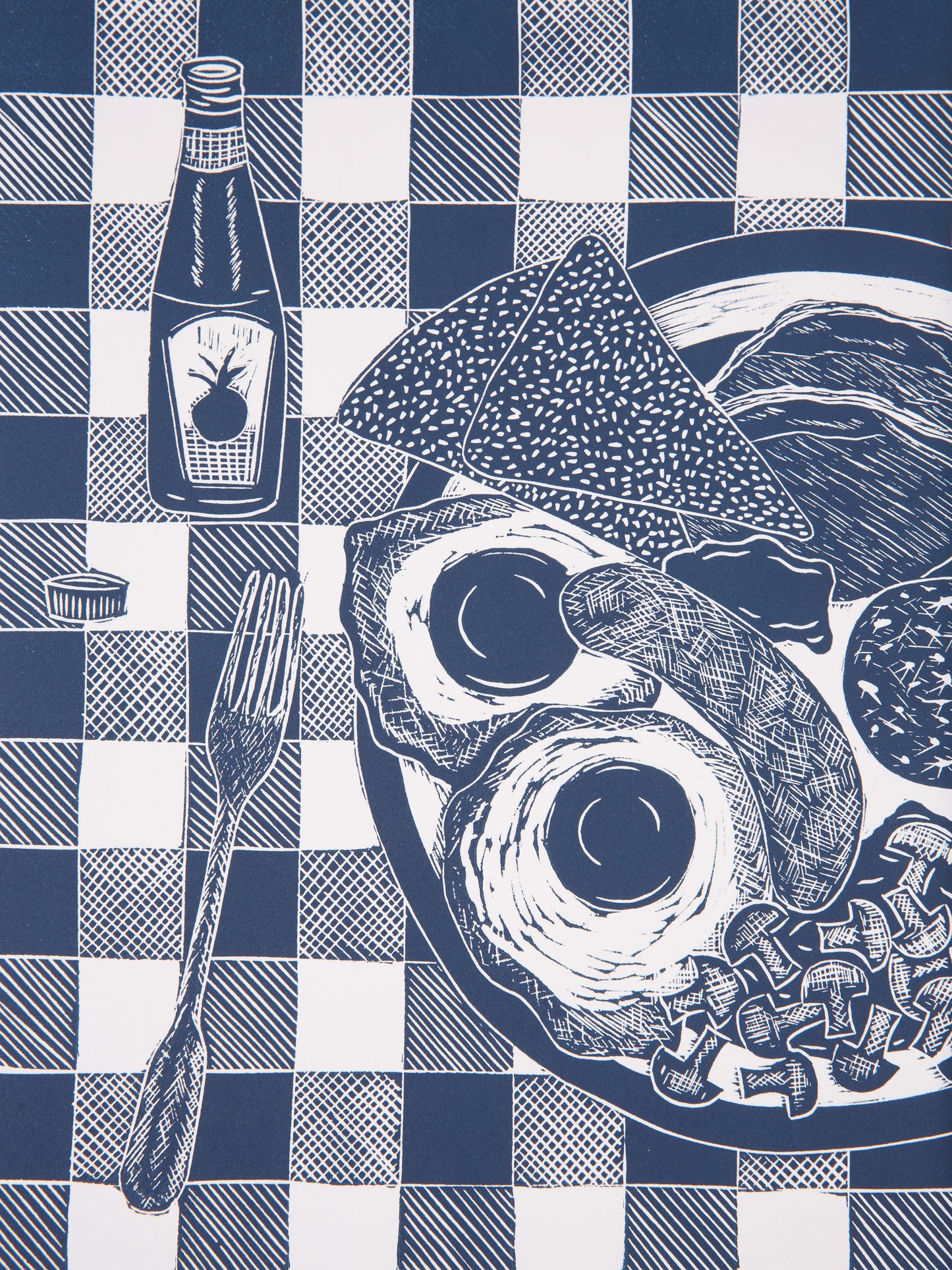 Full English Breakfast Limited Edition Lino Print