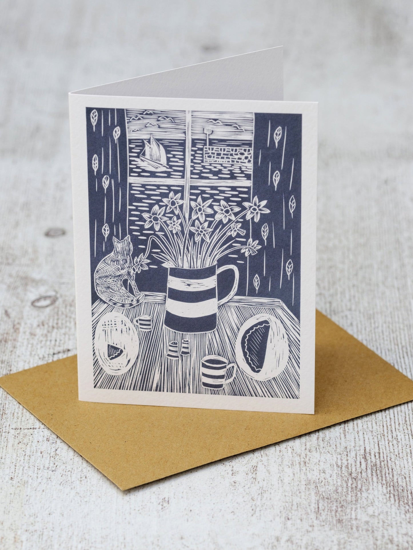 Your Tea is on the Table A5 Greeting Card