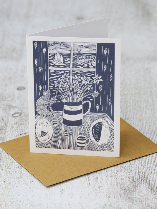 Your Tea is on the Table A6 Greeting Card