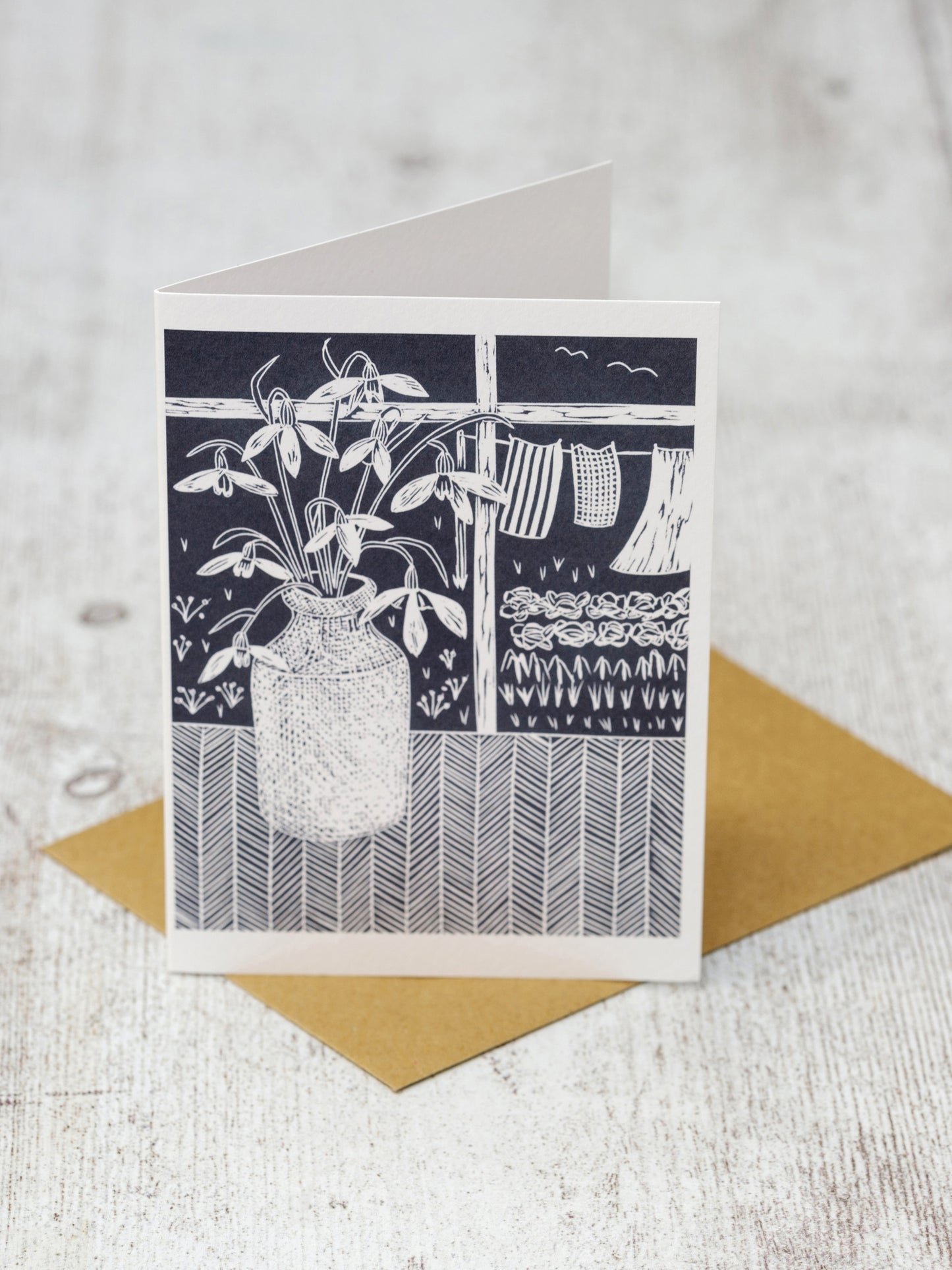 Snowdrops by the Window A6 Greeting Card