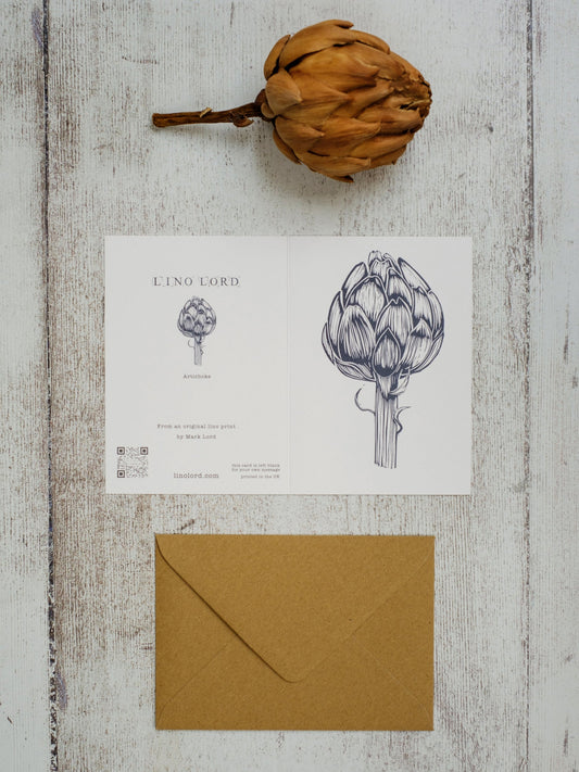 Single Artichoke A5 Greeting Card