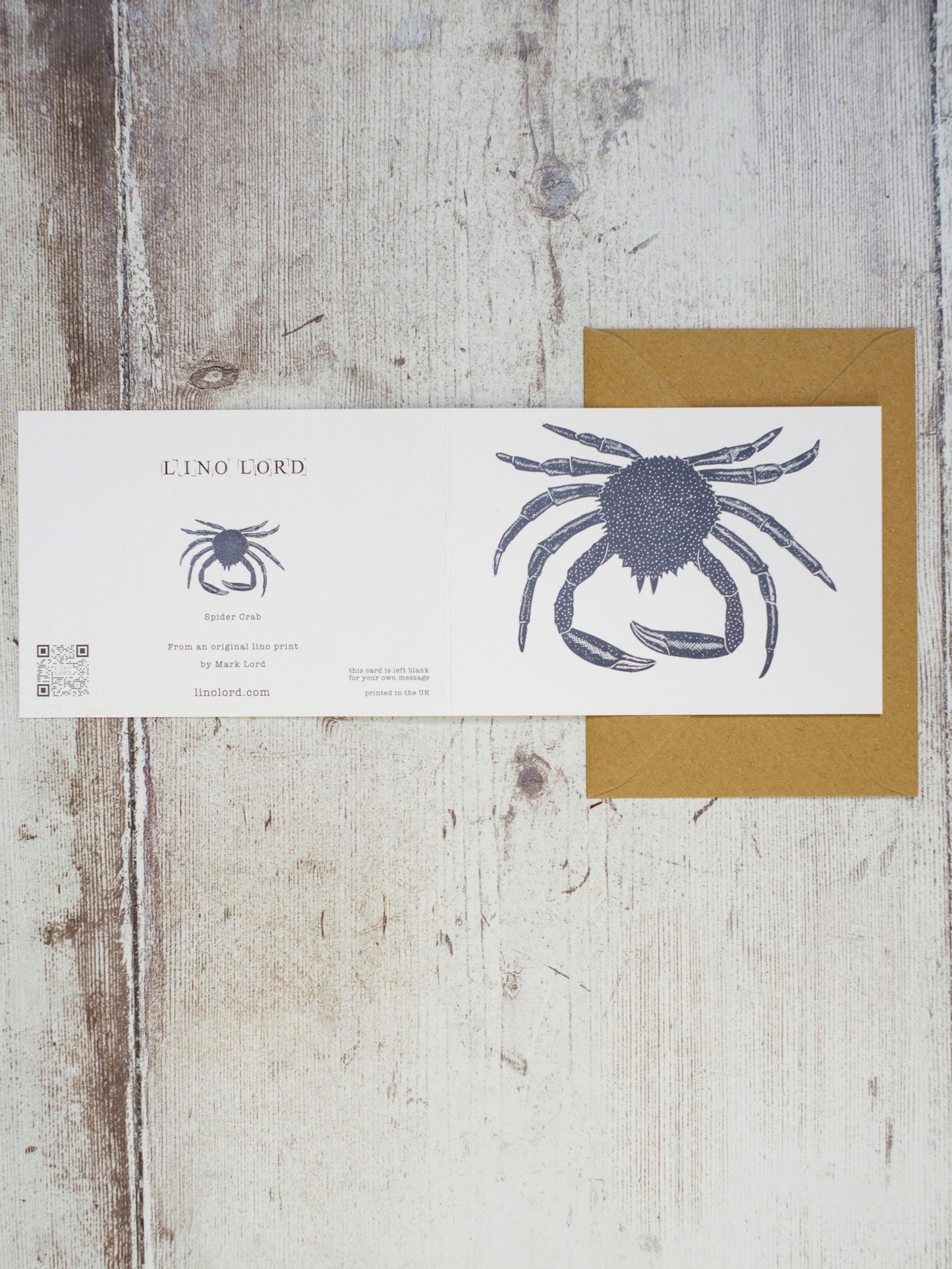 Spider Crab A5 Greeting Card