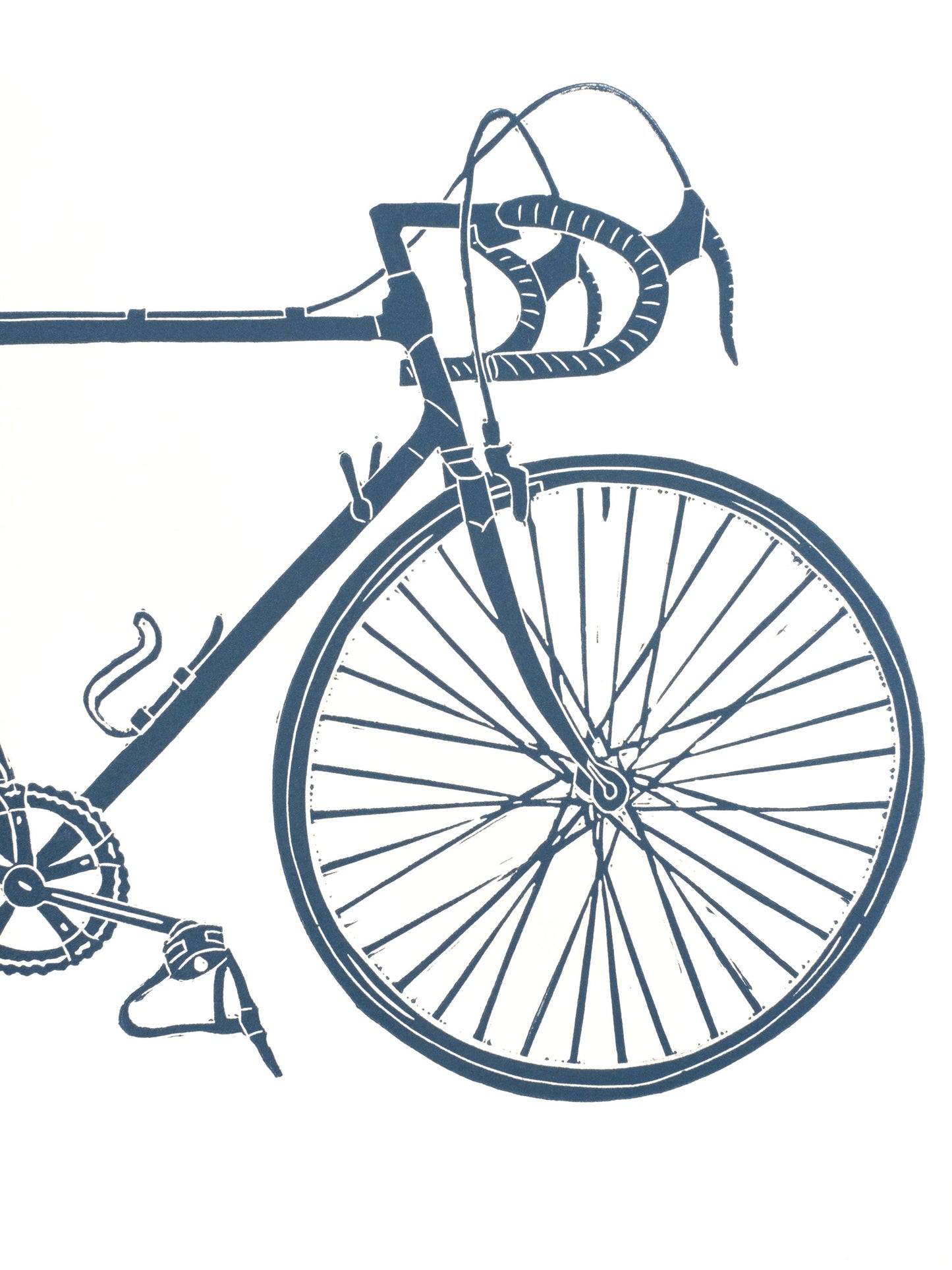 Steel Framed Racing Bicycle Lino Print - Test Print