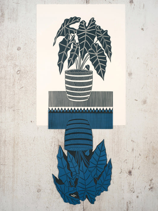 Mask Plant Lino Prints | African Mask Plant | Lino Lord