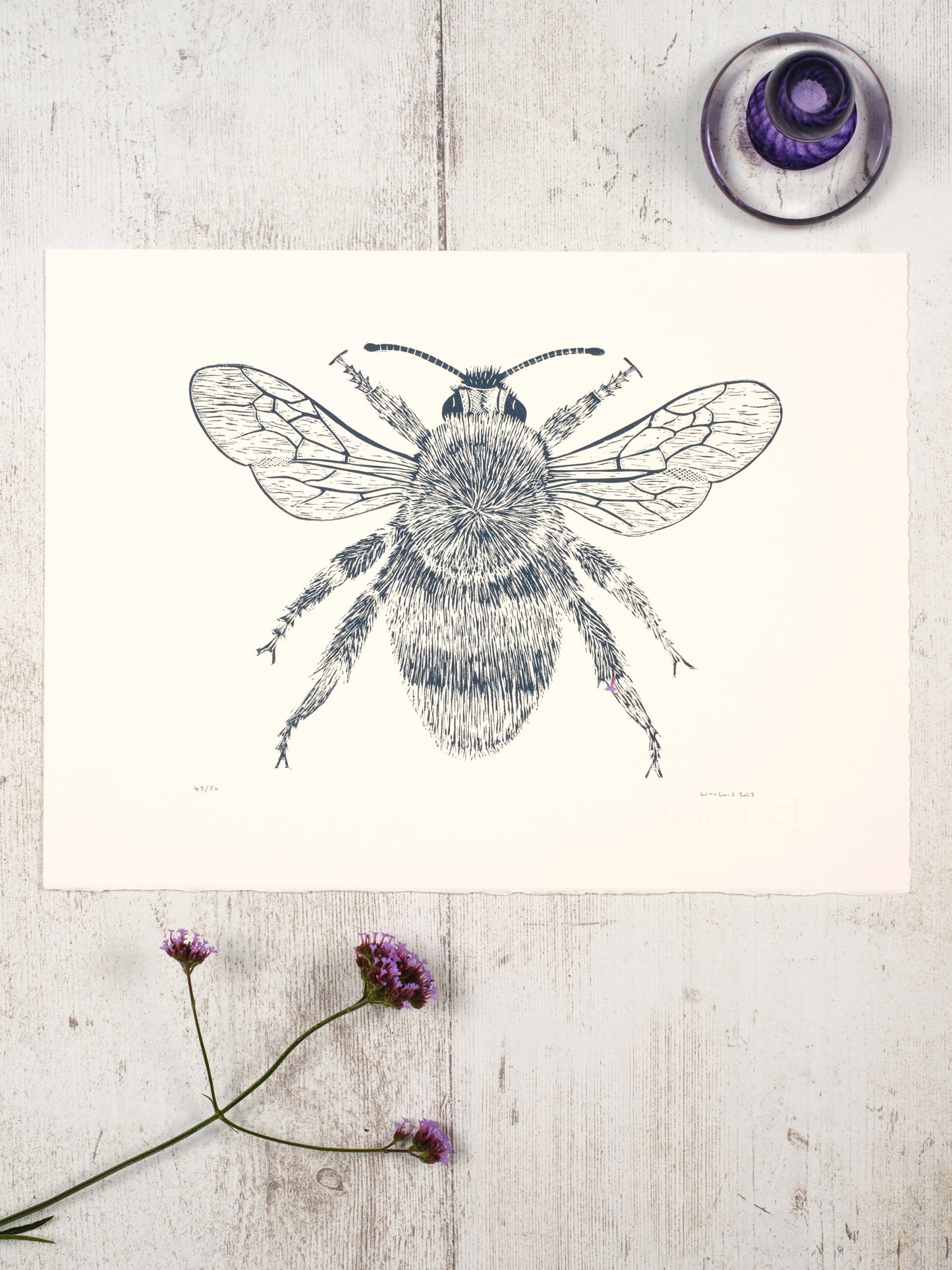 Bumblebee Lino Print