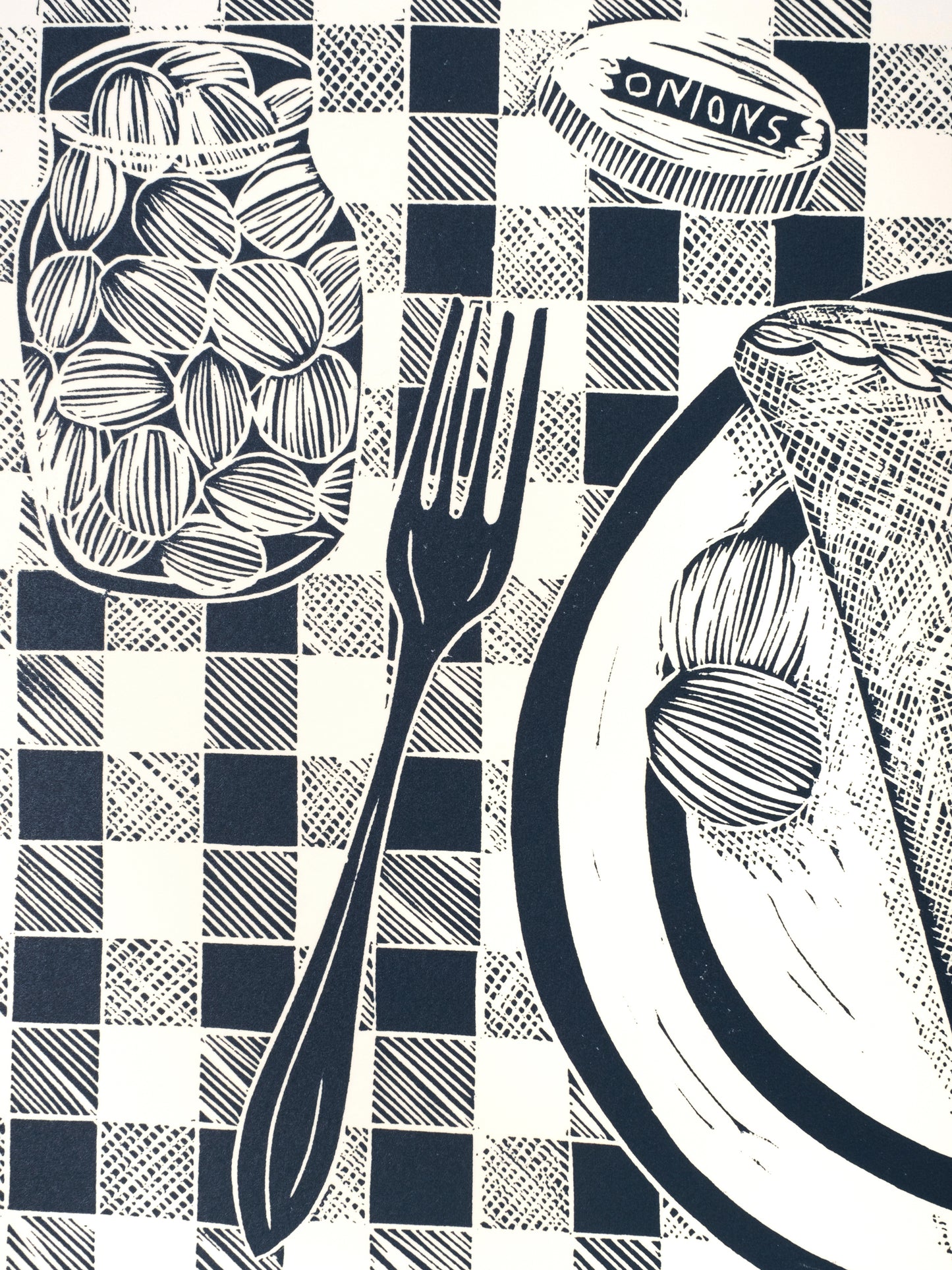 Pasty on a Plate Lino Print